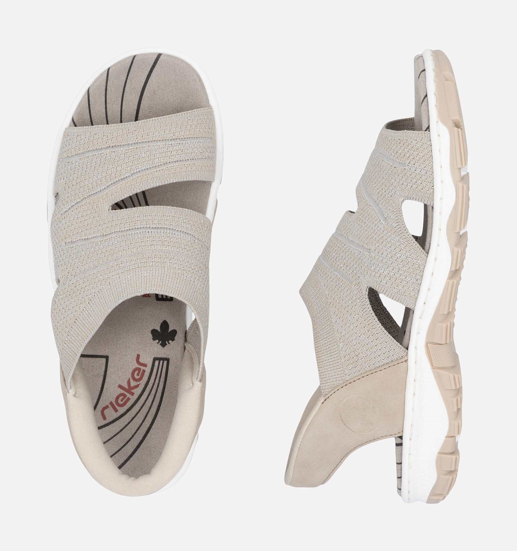 RIEKER, Sandal med reimer Beige