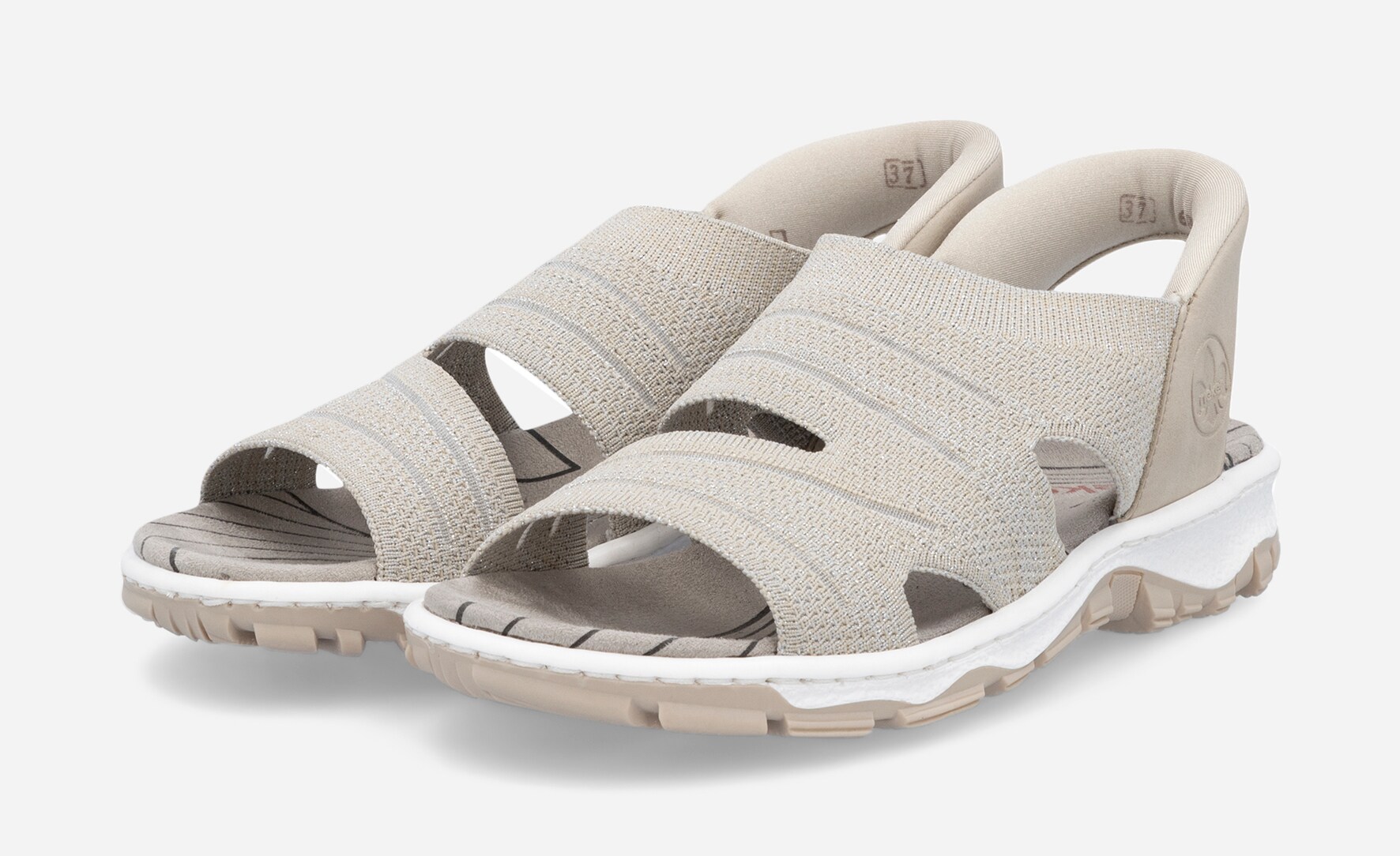 RIEKER, Sandal med reimer Beige