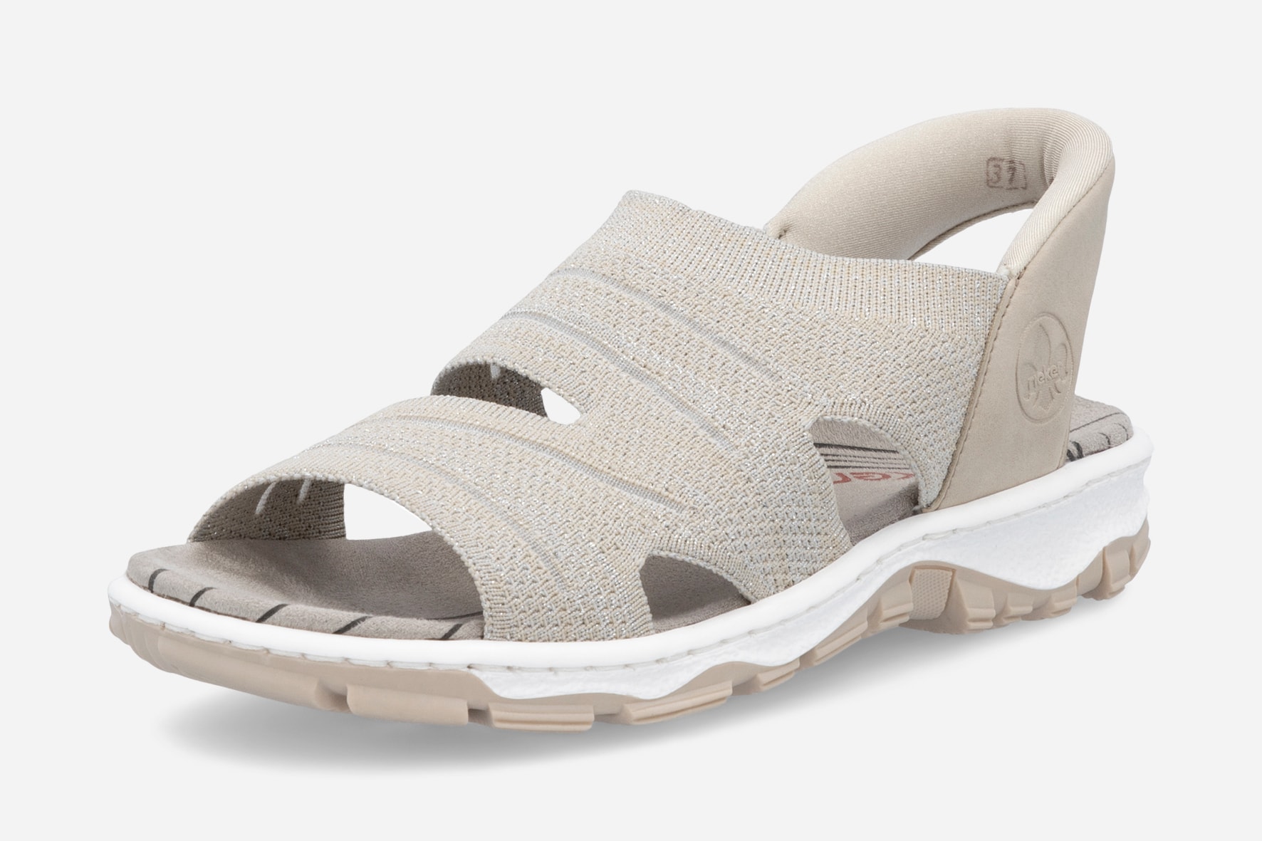 RIEKER, Sandal med reimer Beige