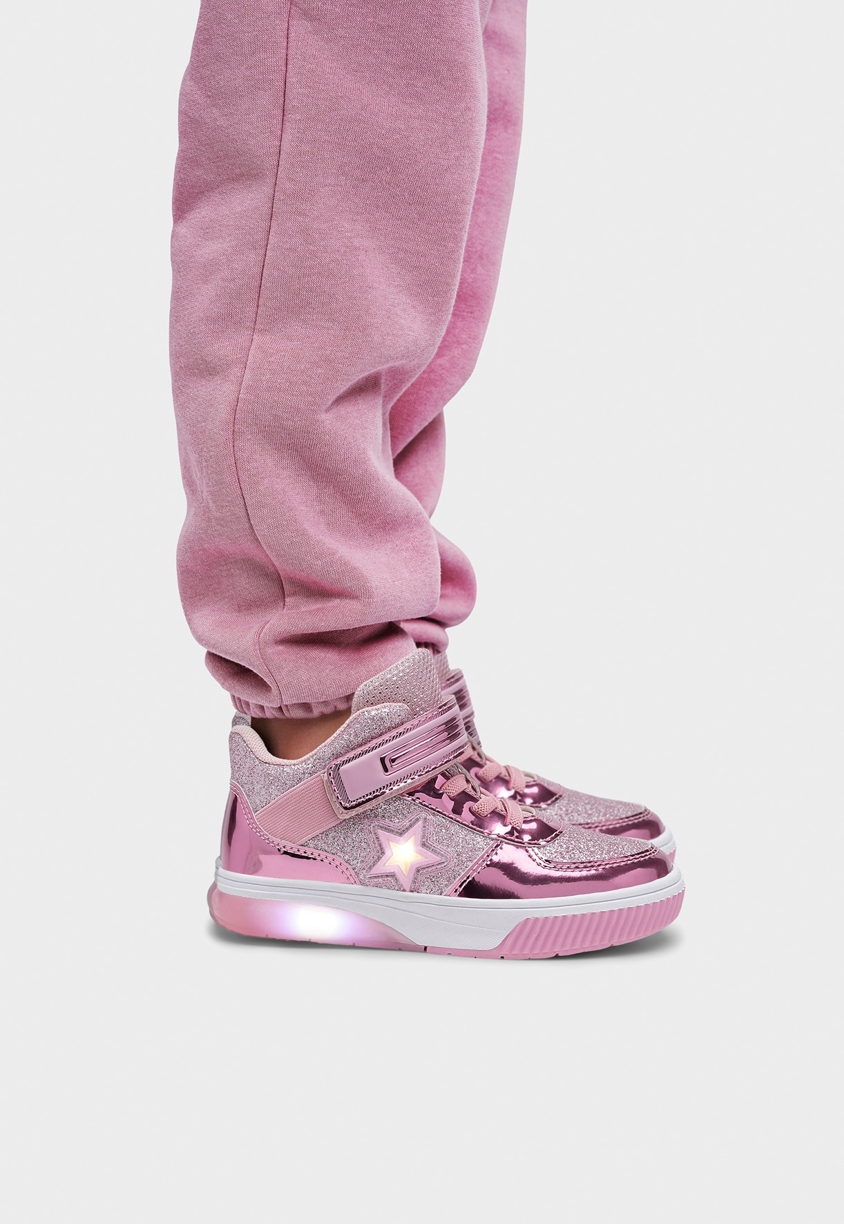 DINSKO, Blinkende høye sneakers Rosa