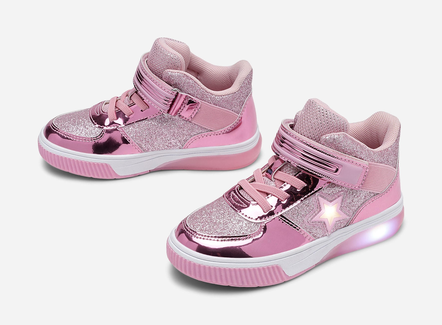 DINSKO, Blinkende høye sneakers Rosa