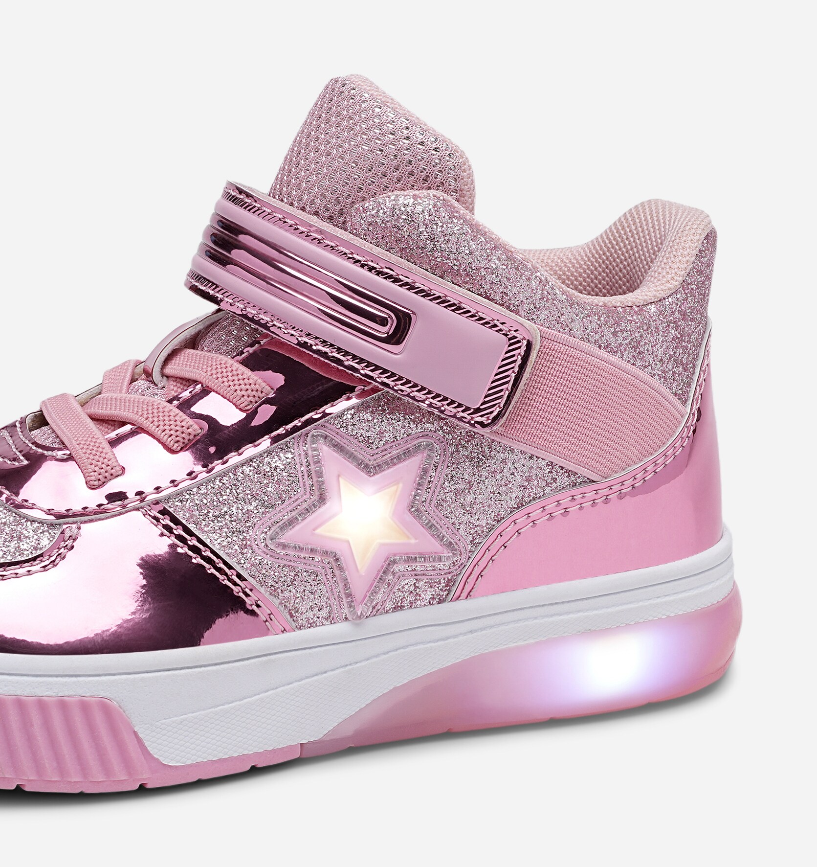 DINSKO, Blinkende høye sneakers Rosa