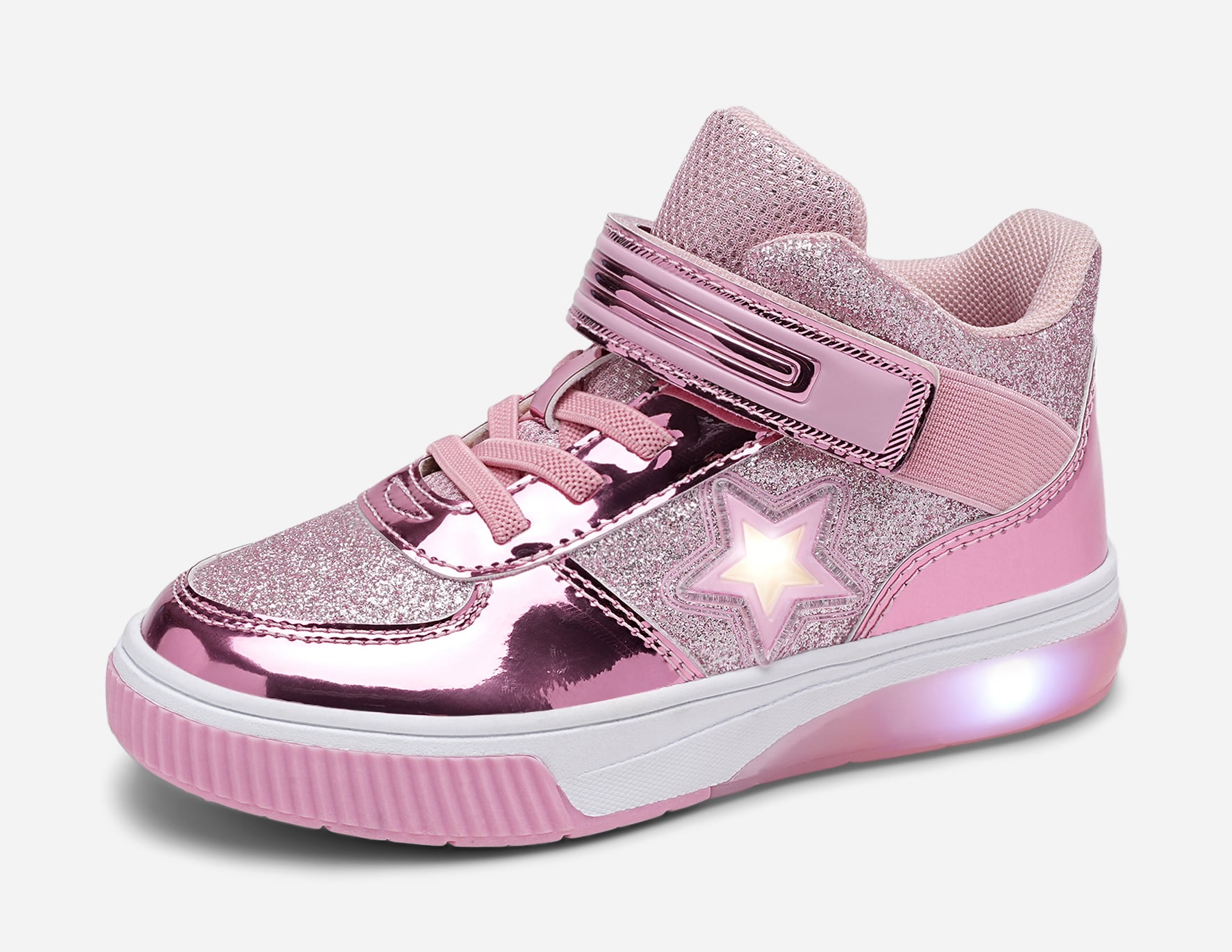 DINSKO, Blinkende høye sneakers Rosa