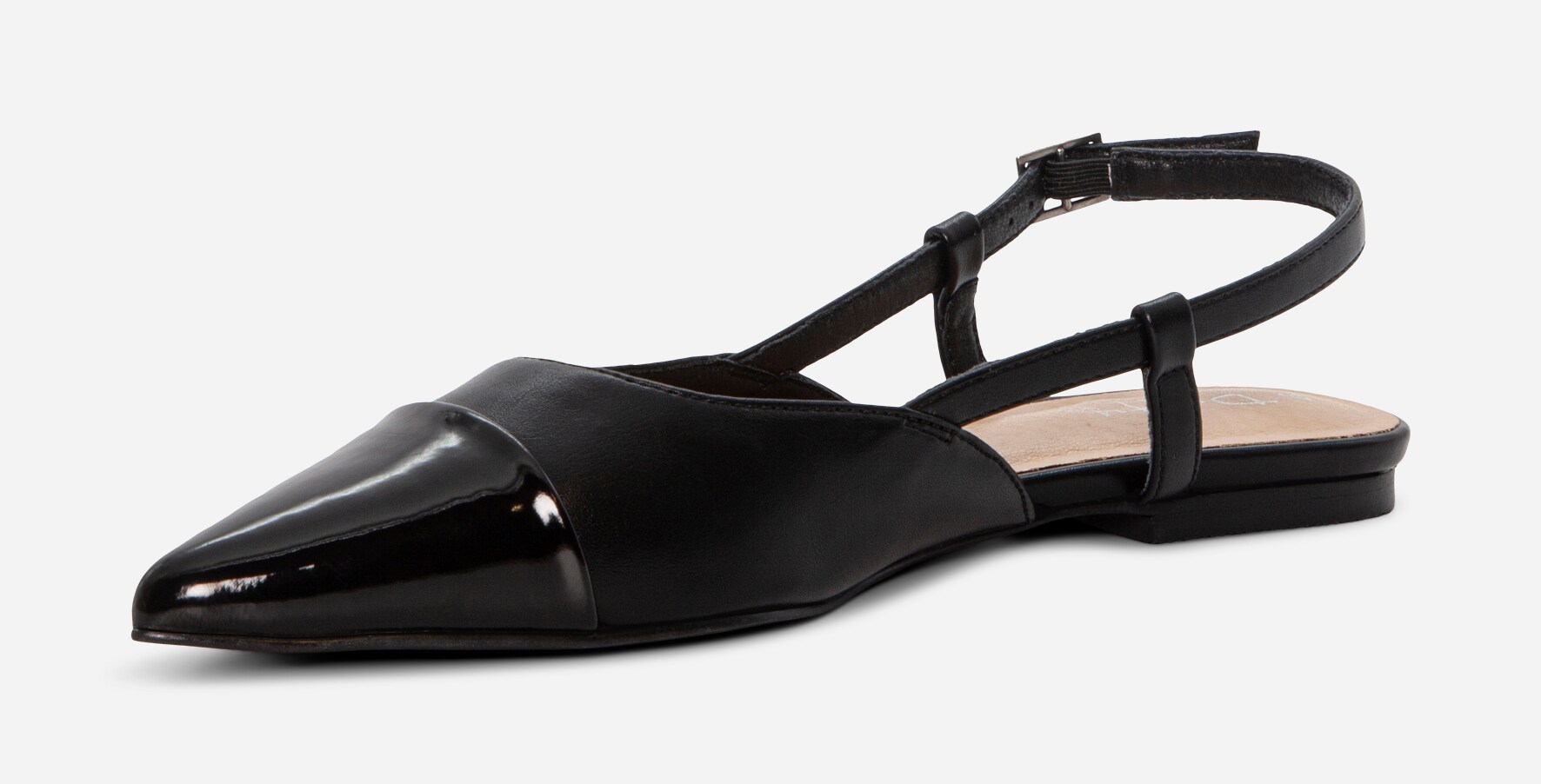 DUFFY, Ballerinasko med slingback Sort