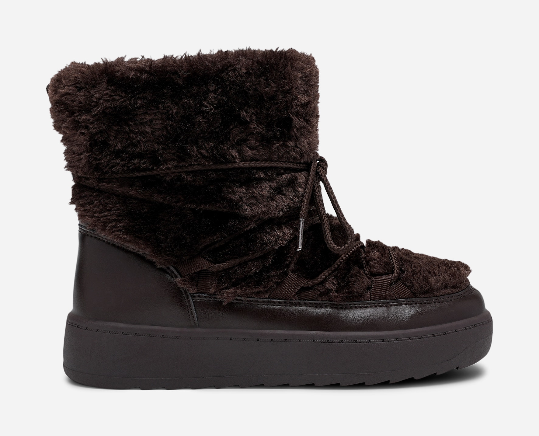 ATTITUDE, Varmforet boots med snøring Brun