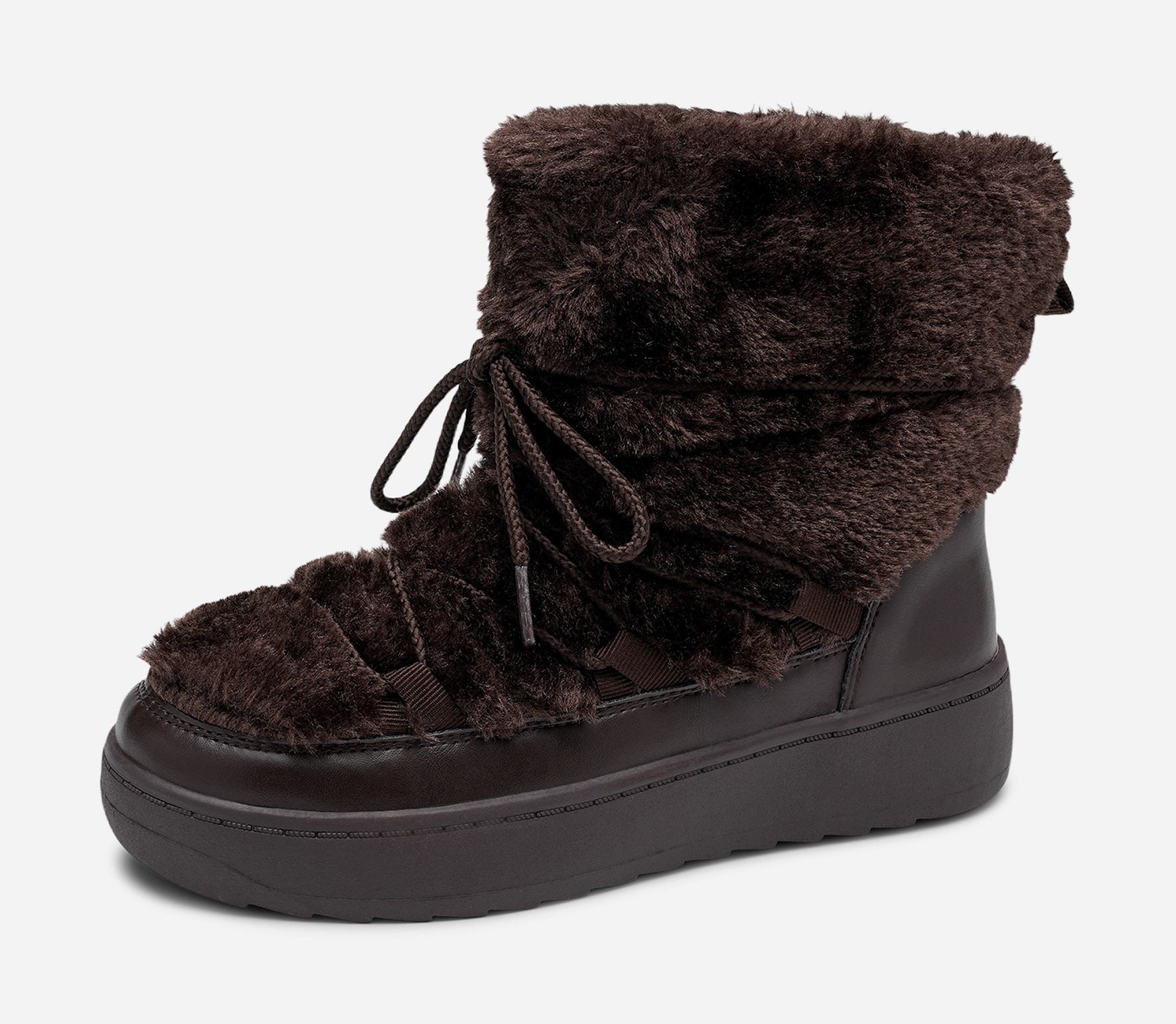 ATTITUDE, Varmforet boots med snøring Brun