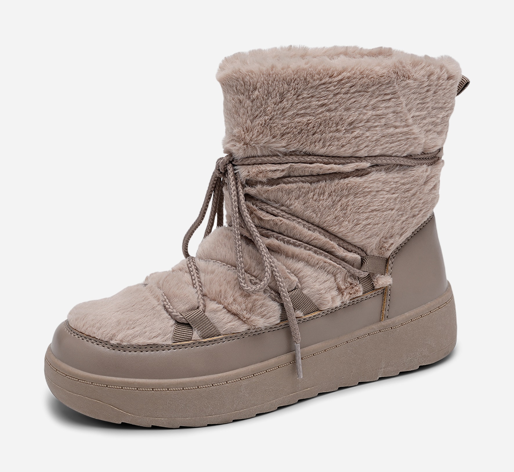 ATTITUDE, Varmforet boots med snøring Brun