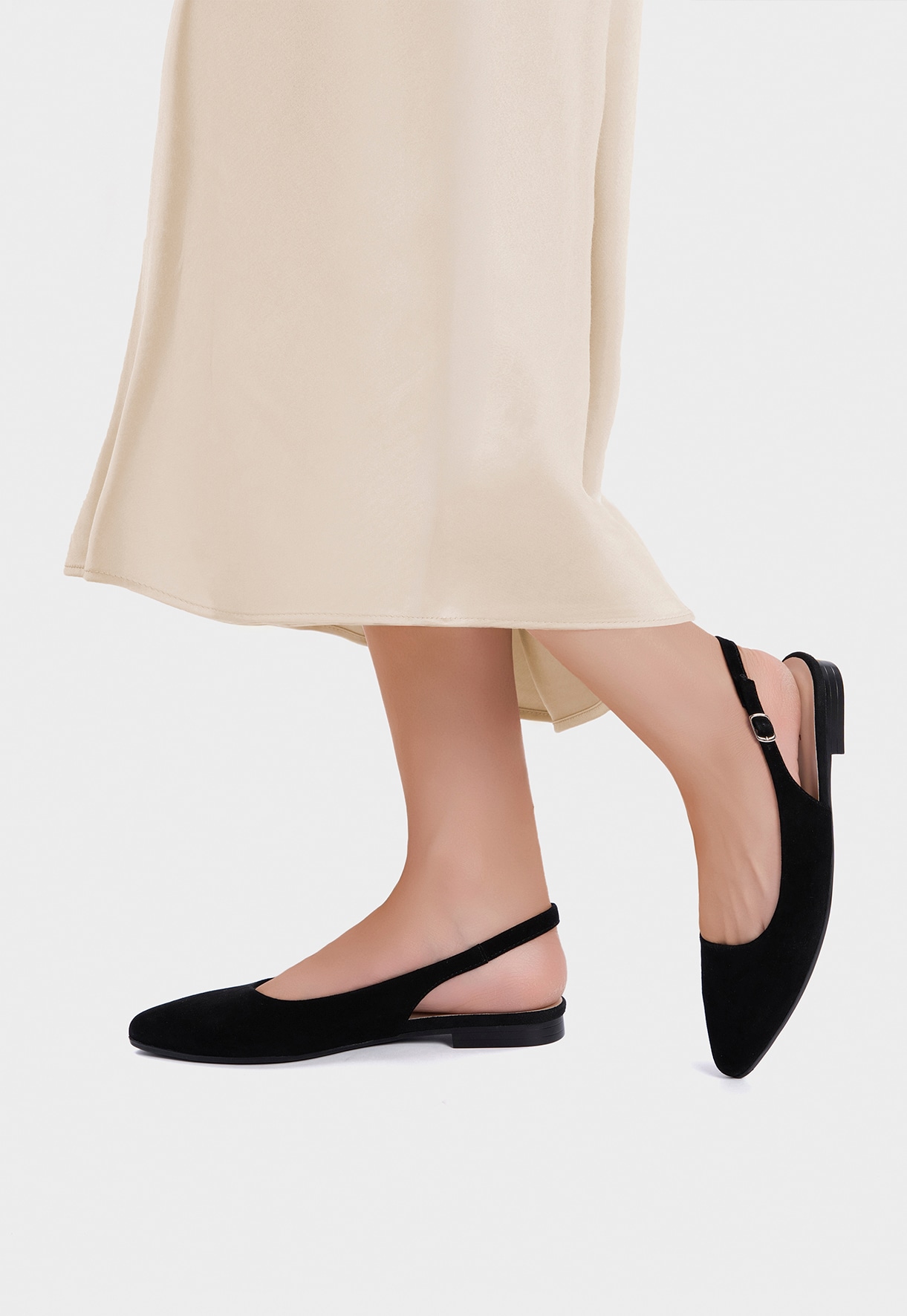PACE, Ballerinasko med slingback Sort