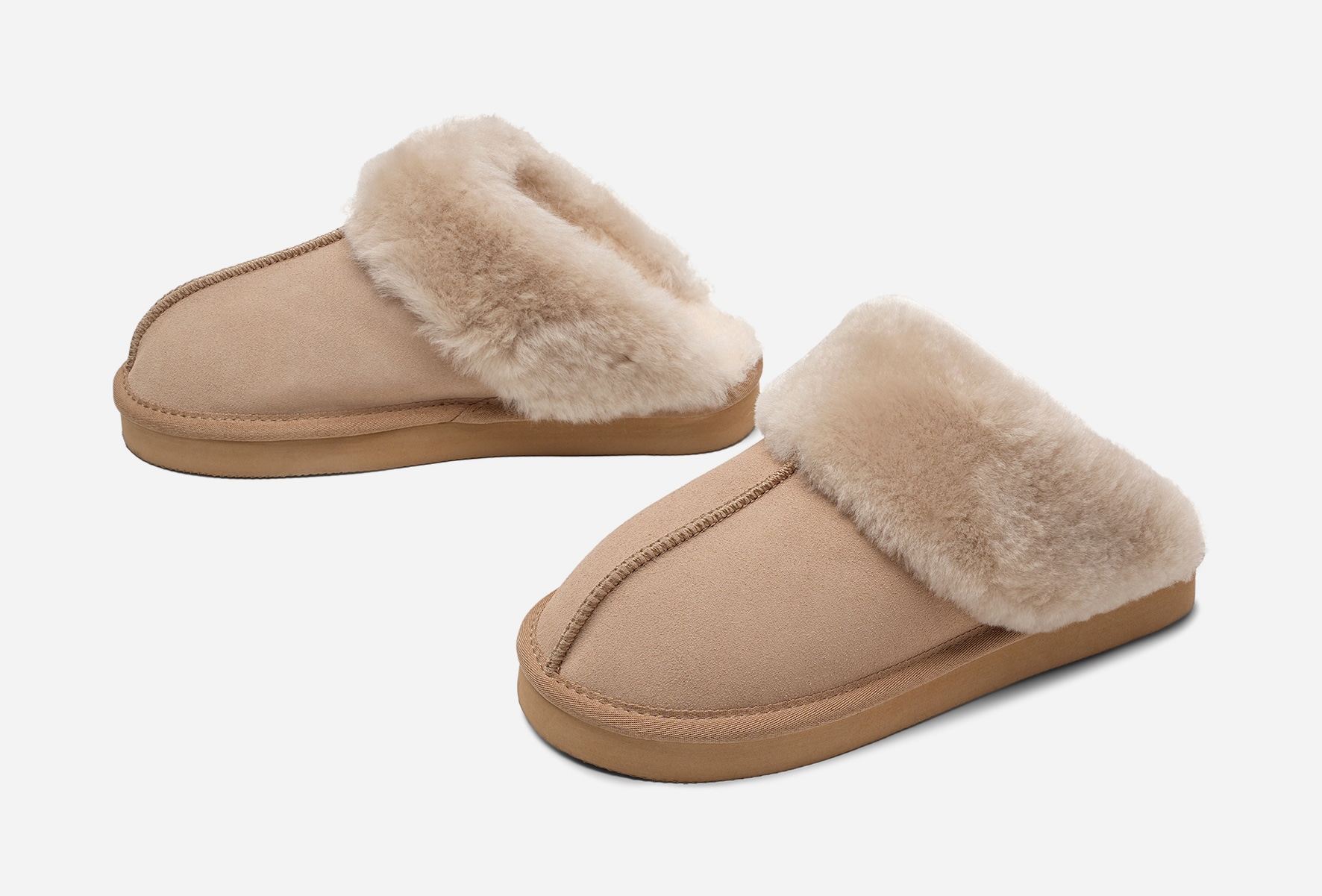 PACE, Skinntøffel Beige