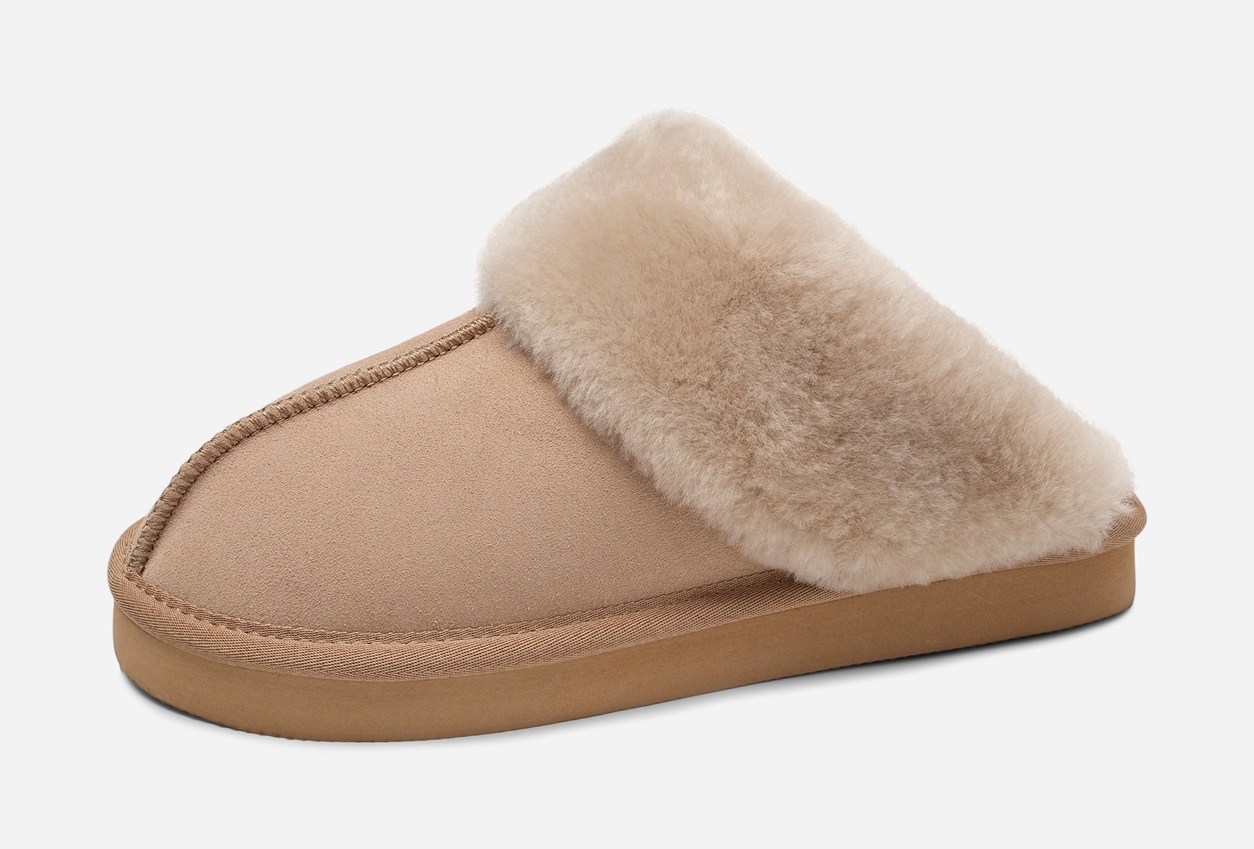 PACE, Skinntøffel Beige