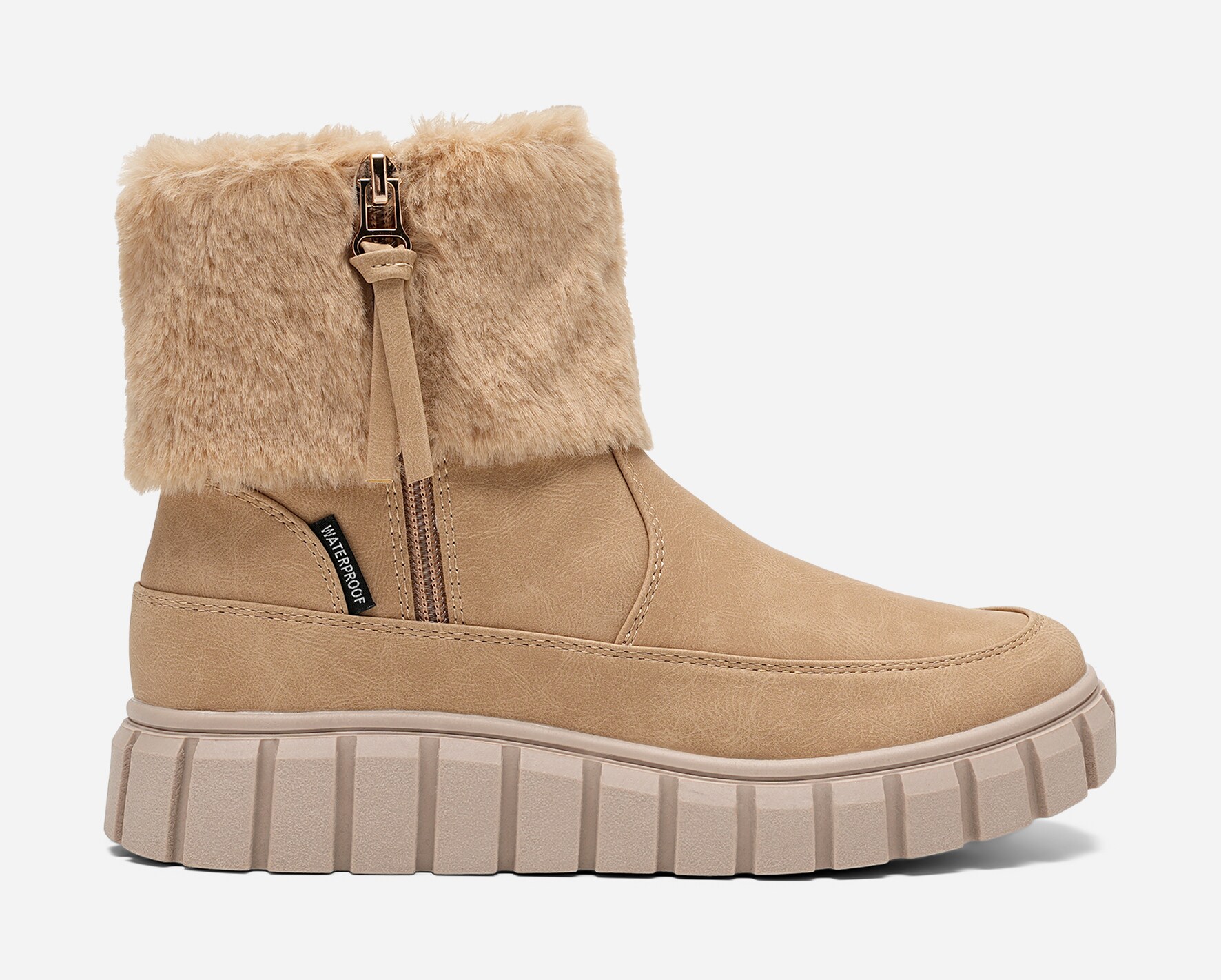 LINEAR, Varmforet boots, waterproof Beige