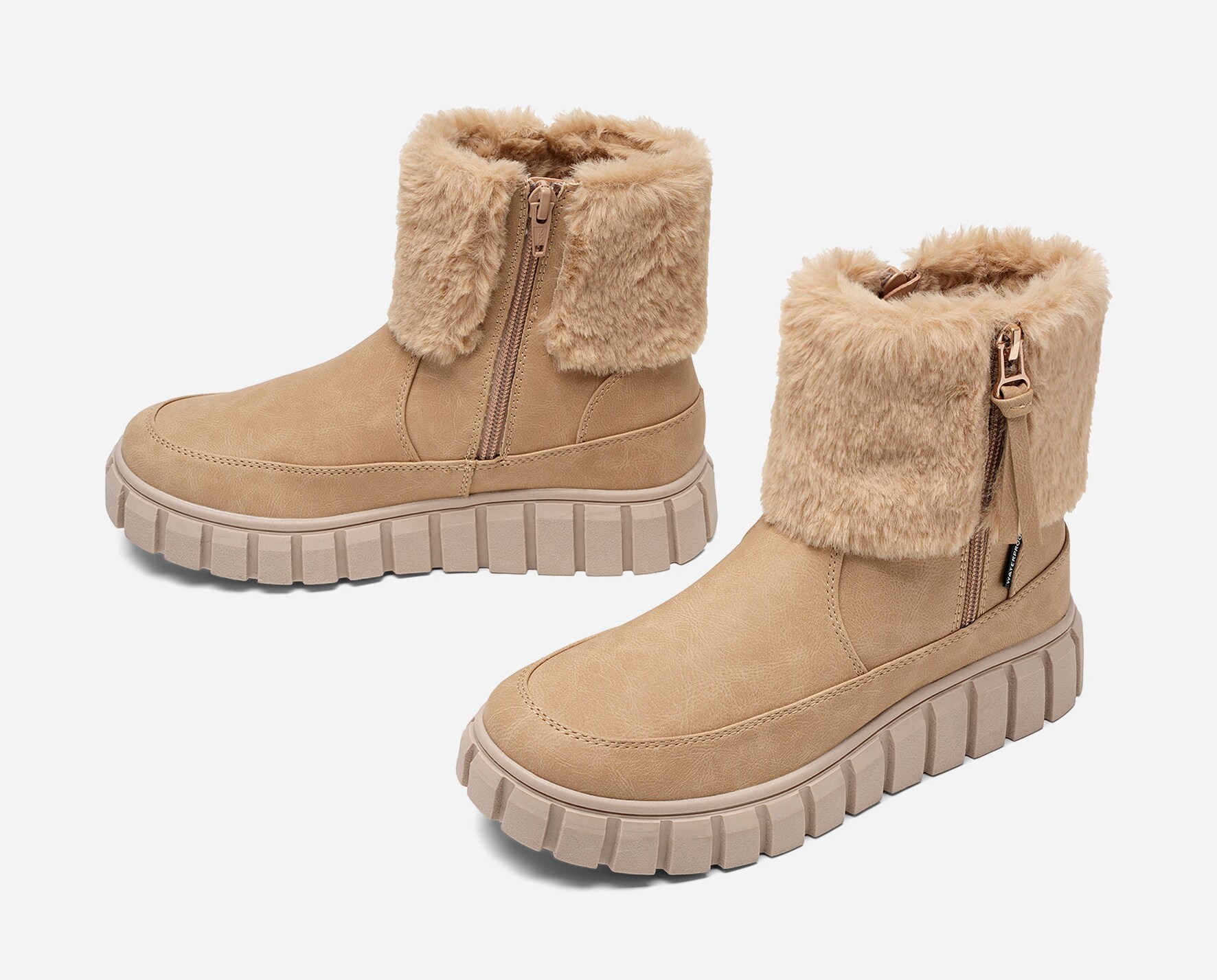 LINEAR, Varmforet boots, waterproof Beige