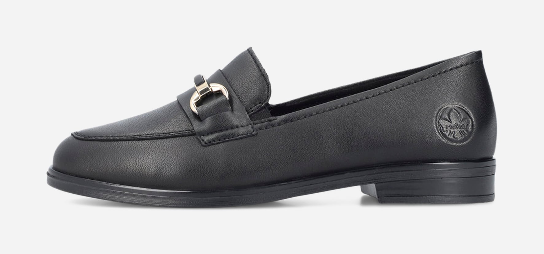 RIEKER, Loafer med spenne Sort