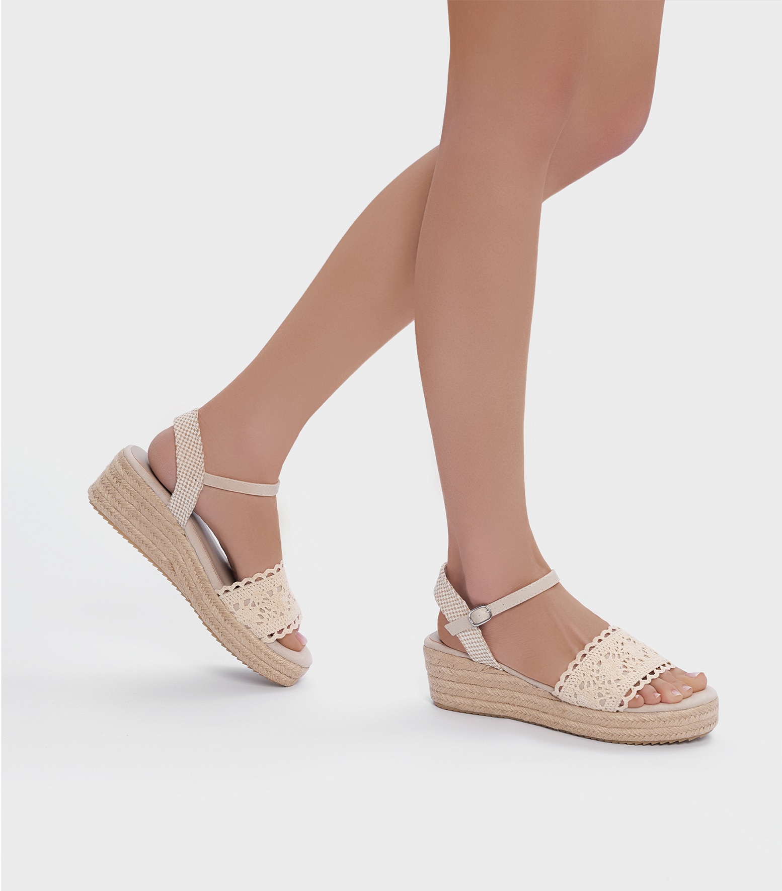 ATTITUDE, Sandalett med repsåle Hvit