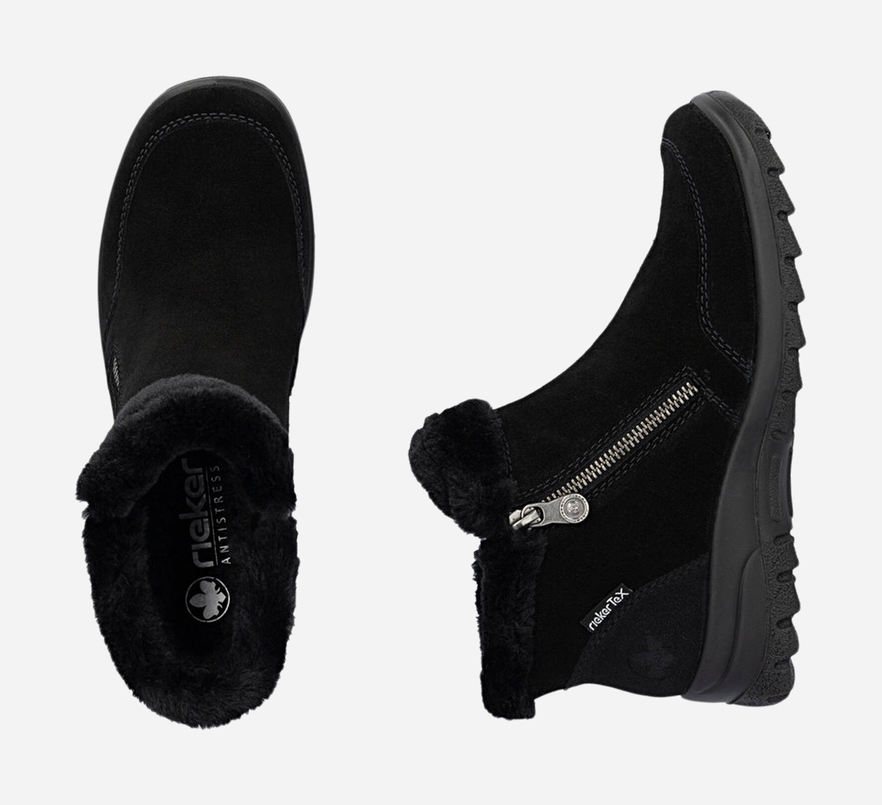 RIEKER, Varmforet boots, waterproof Sort