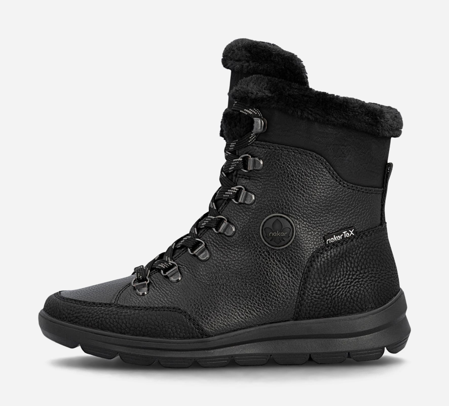 RIEKER, Varmforet skolett med glidelås Sort