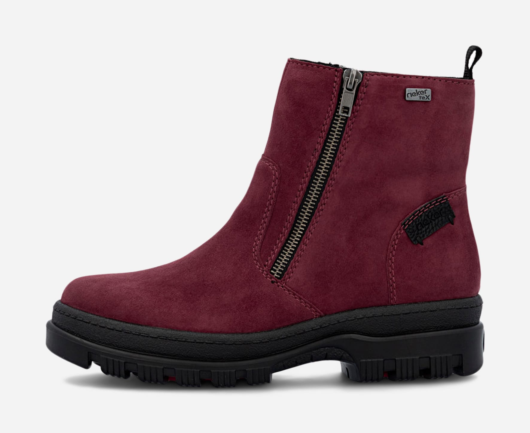 RIEKER, Boots med glidelås Rød