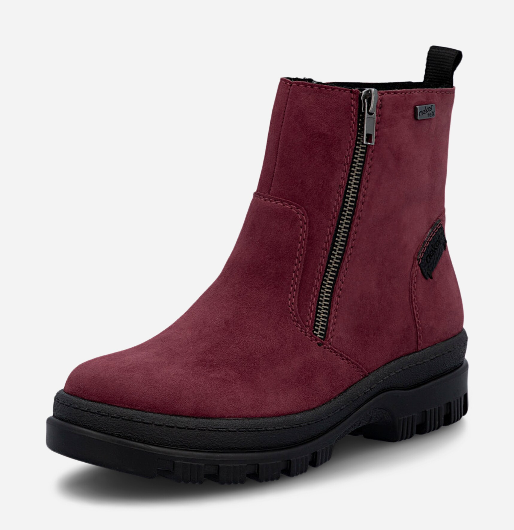 RIEKER, Boots med glidelås Rød