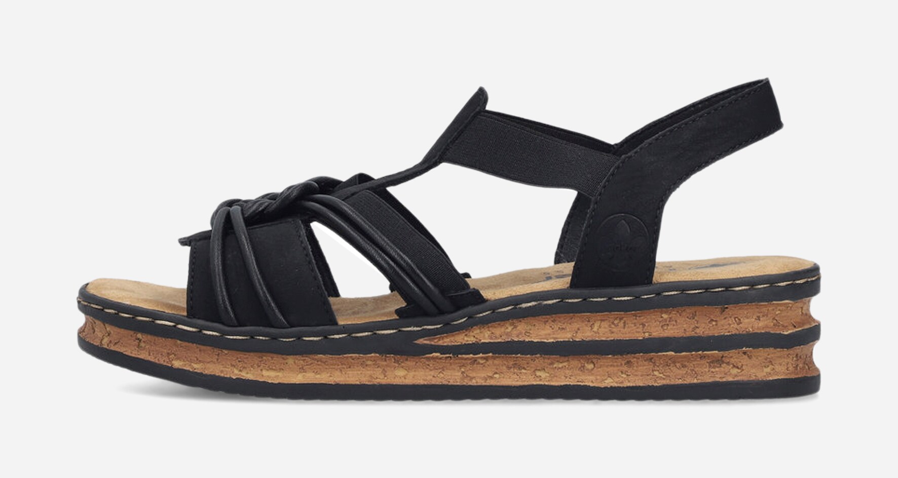 RIEKER, Sandalett med reimer Sort