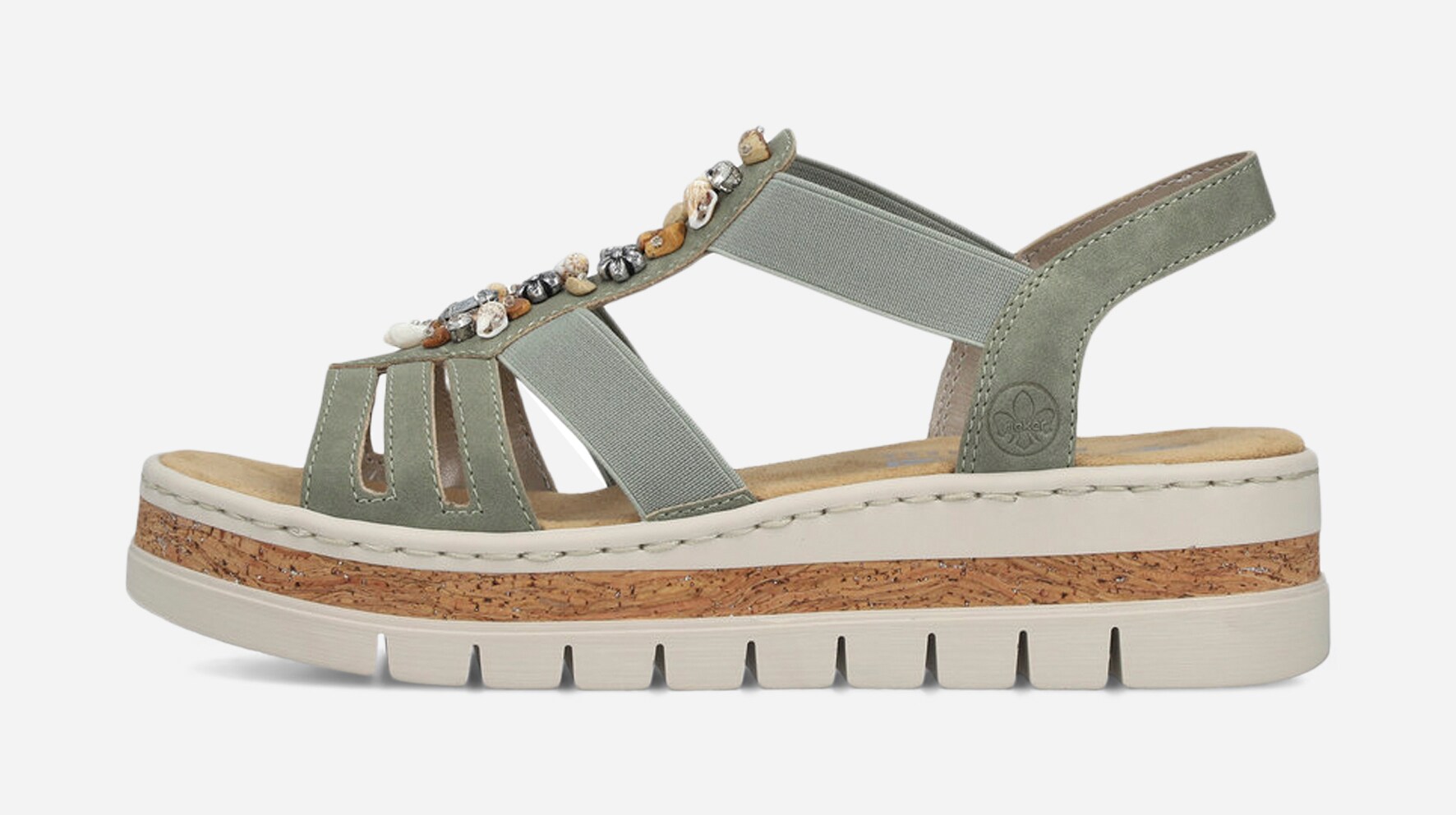 RIEKER, Sandal med reimer Grønn