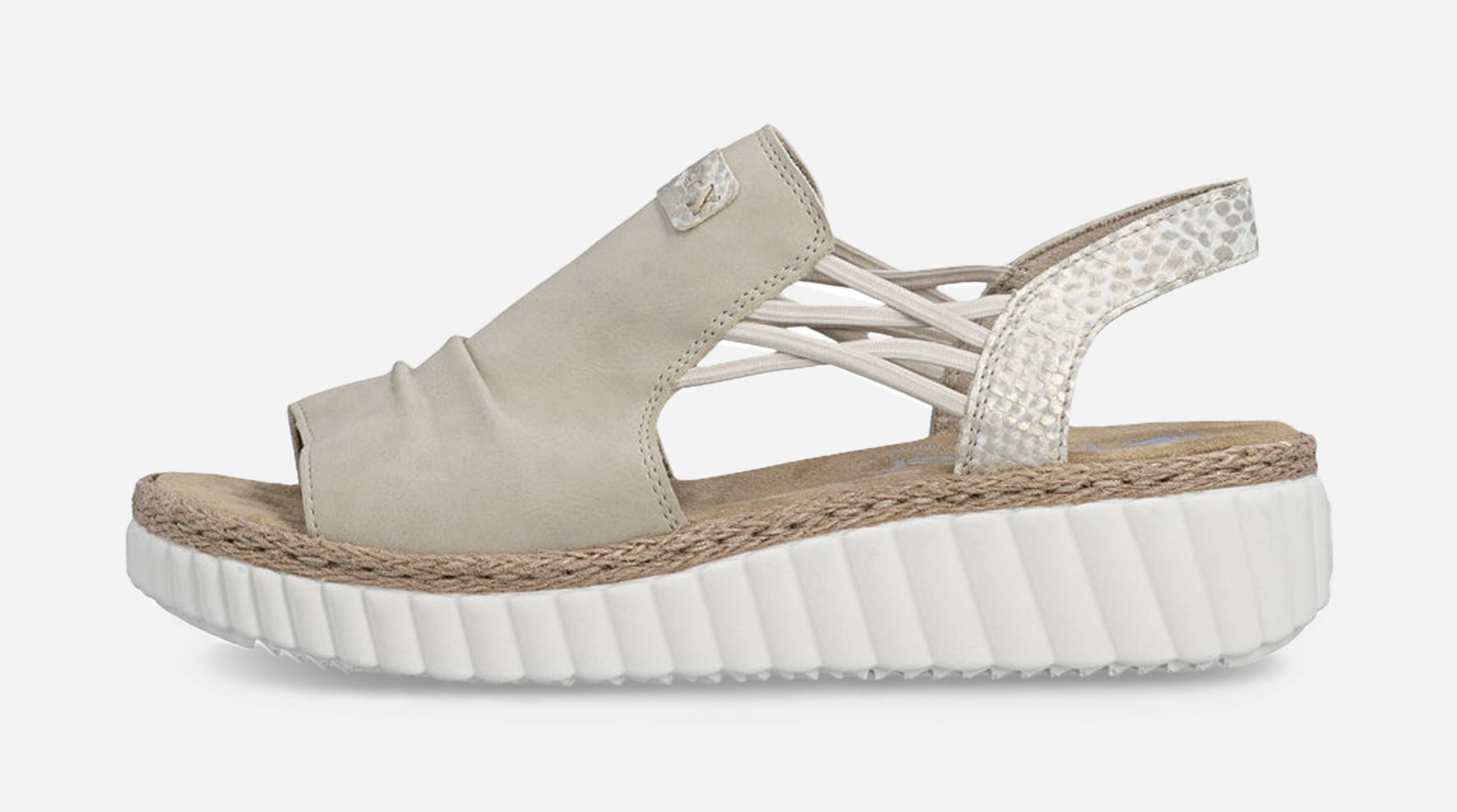RIEKER, Sandal med reimer Beige