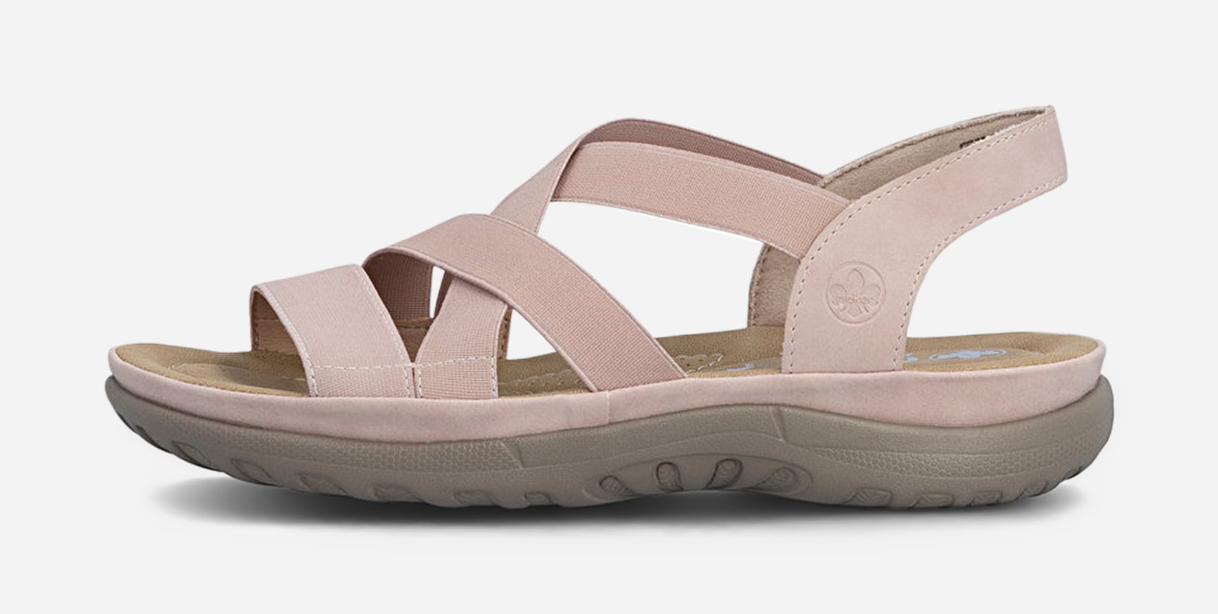 RIEKER, Sandal med reimer Rosa