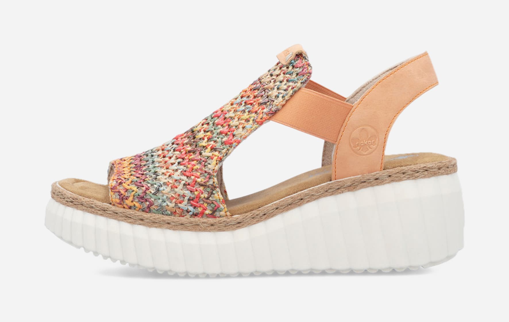 RIEKER, Sandal med reimer Oransje