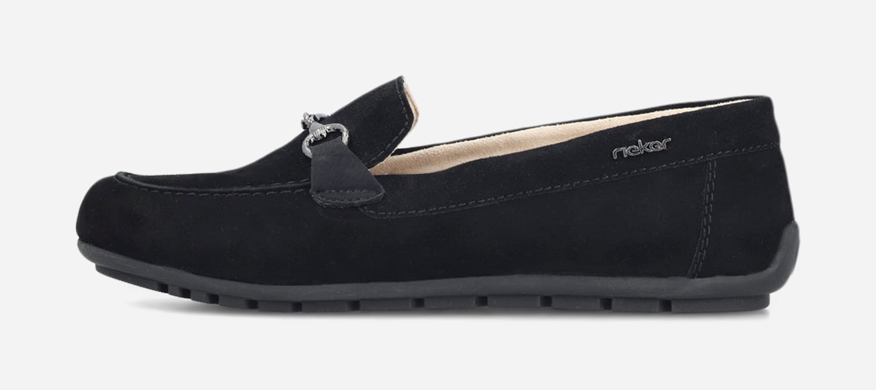 RIEKER, Loafer med spenne Sort