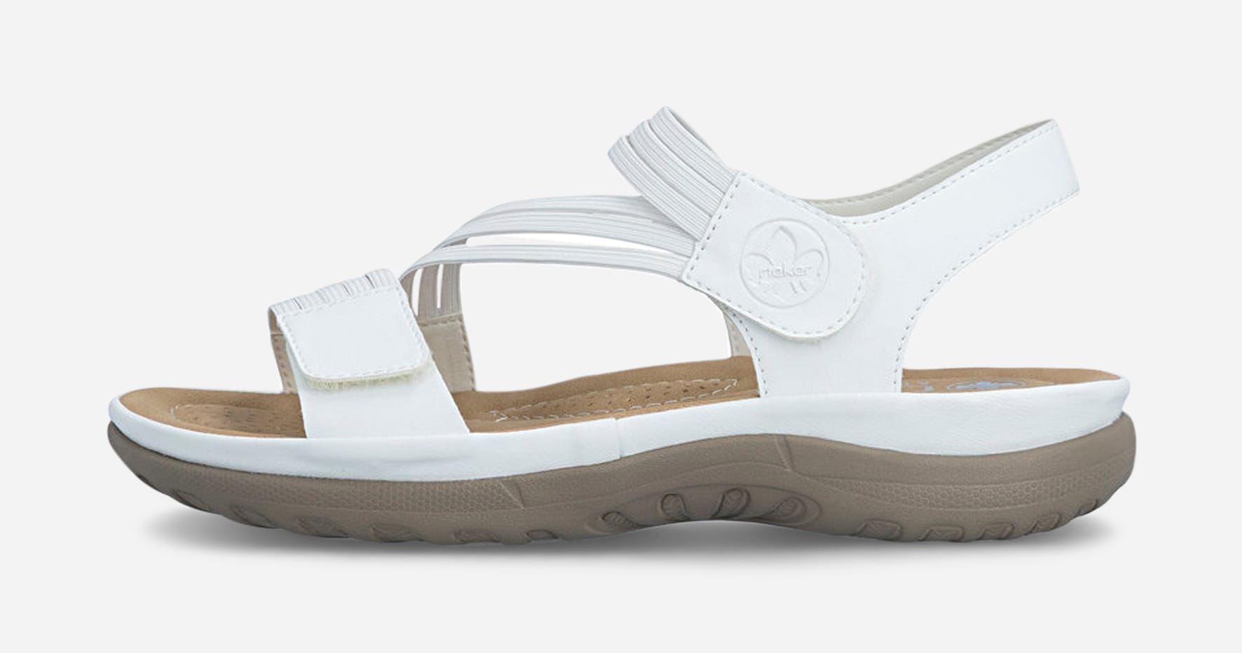 RIEKER, Sandal med reimer Hvit