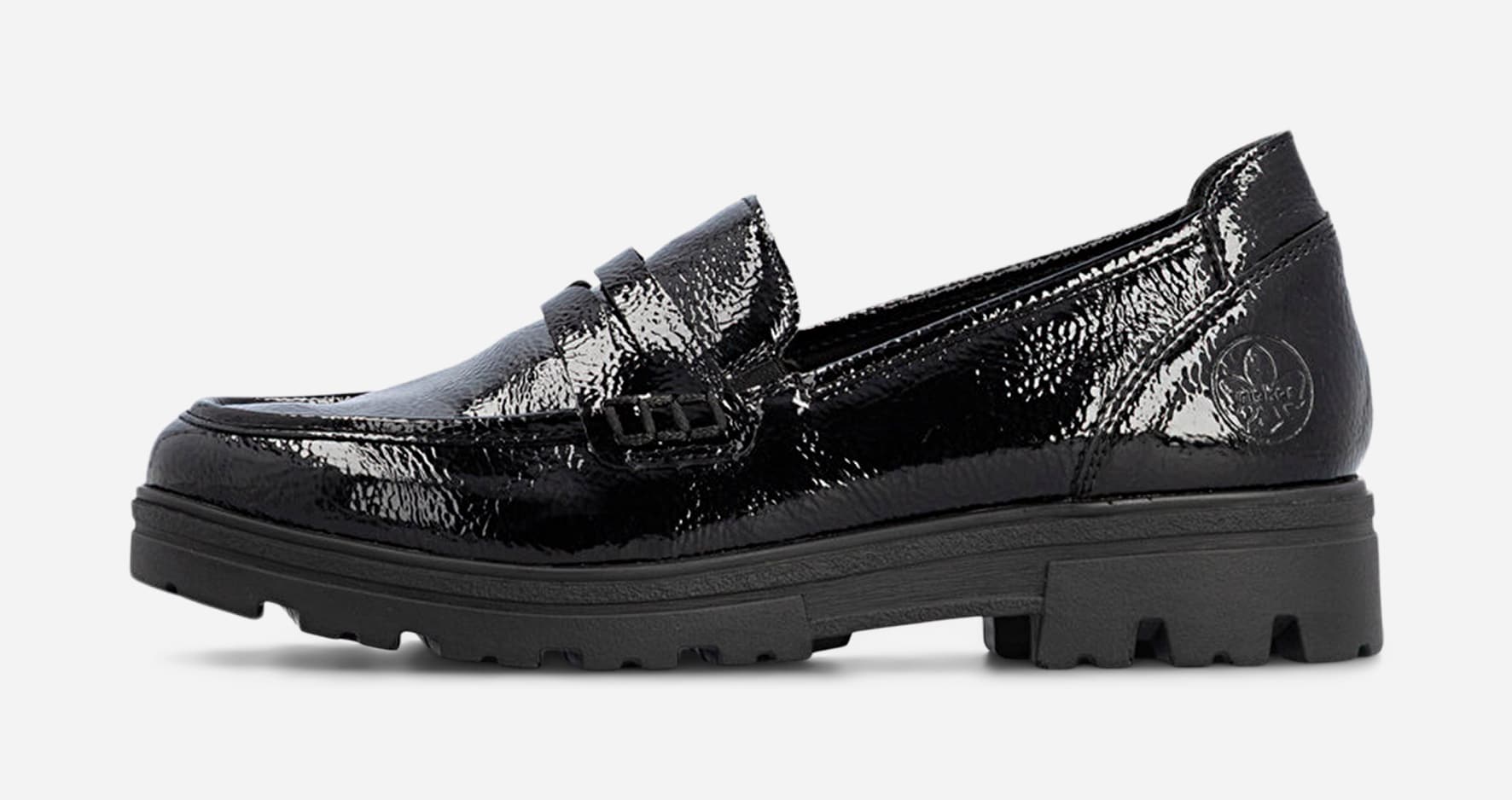 RIEKER, Loafer med spenne Sort