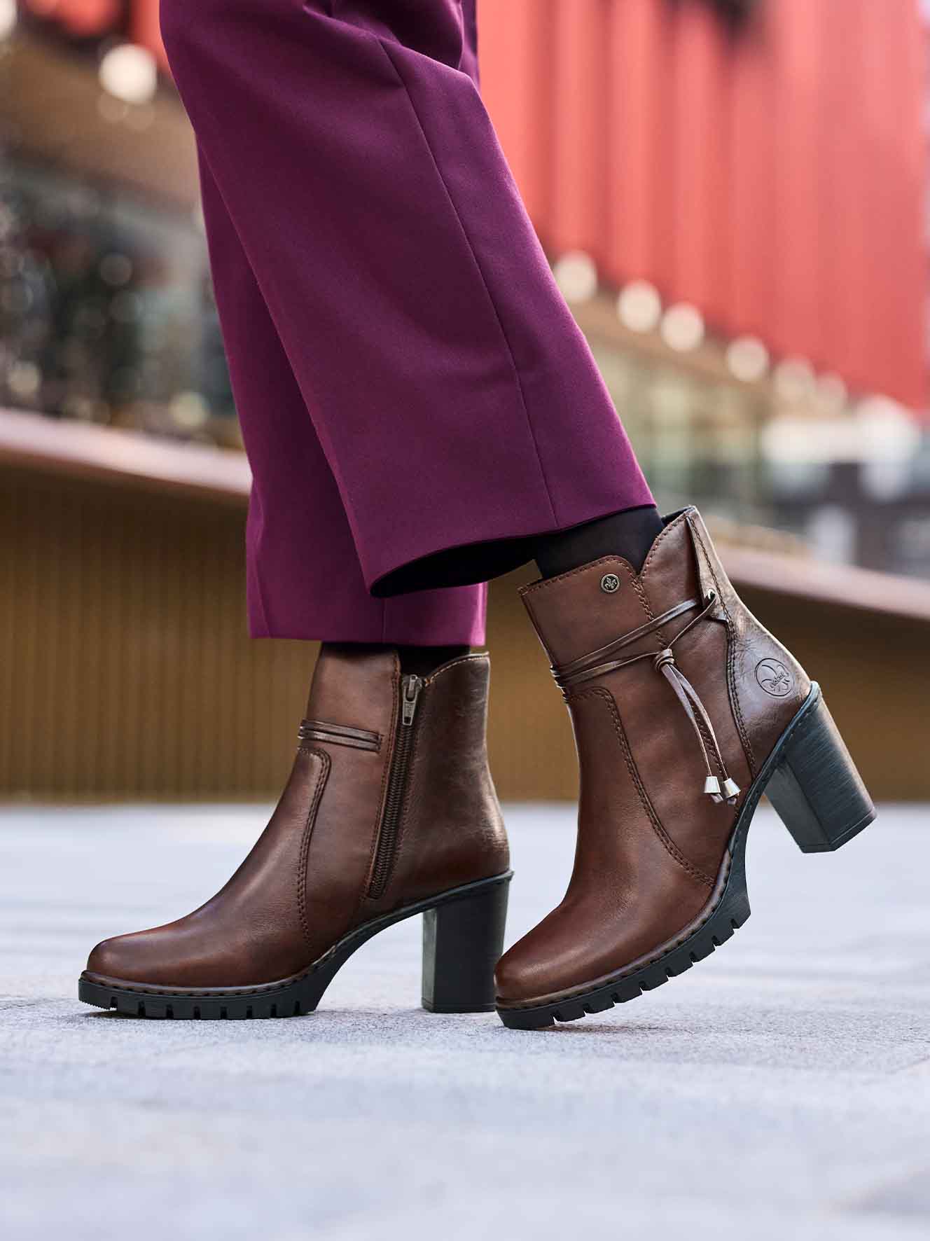 RIEKER, Boots med spenne Brun