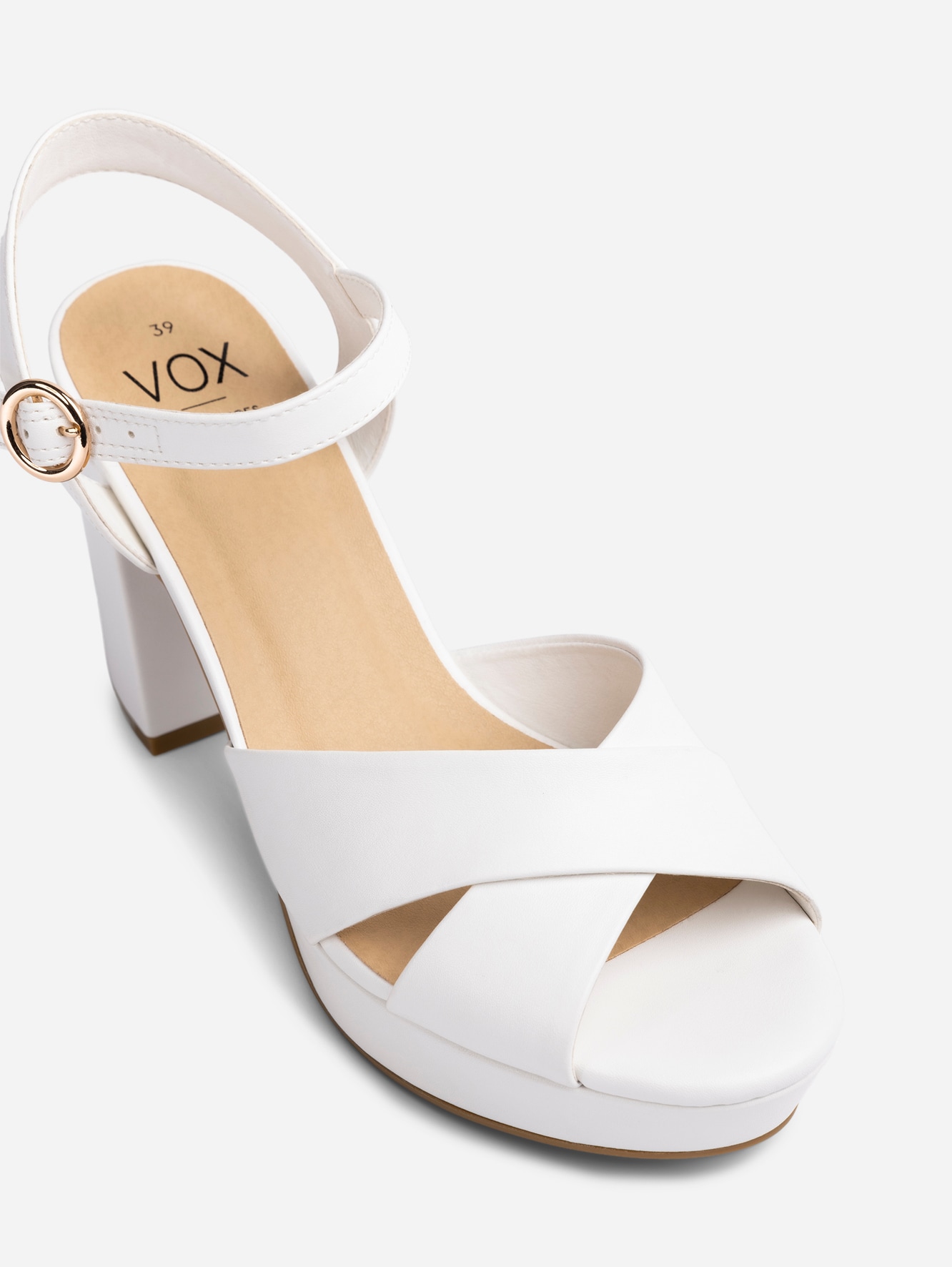 VOX, Sandalett med platåsåle Hvit