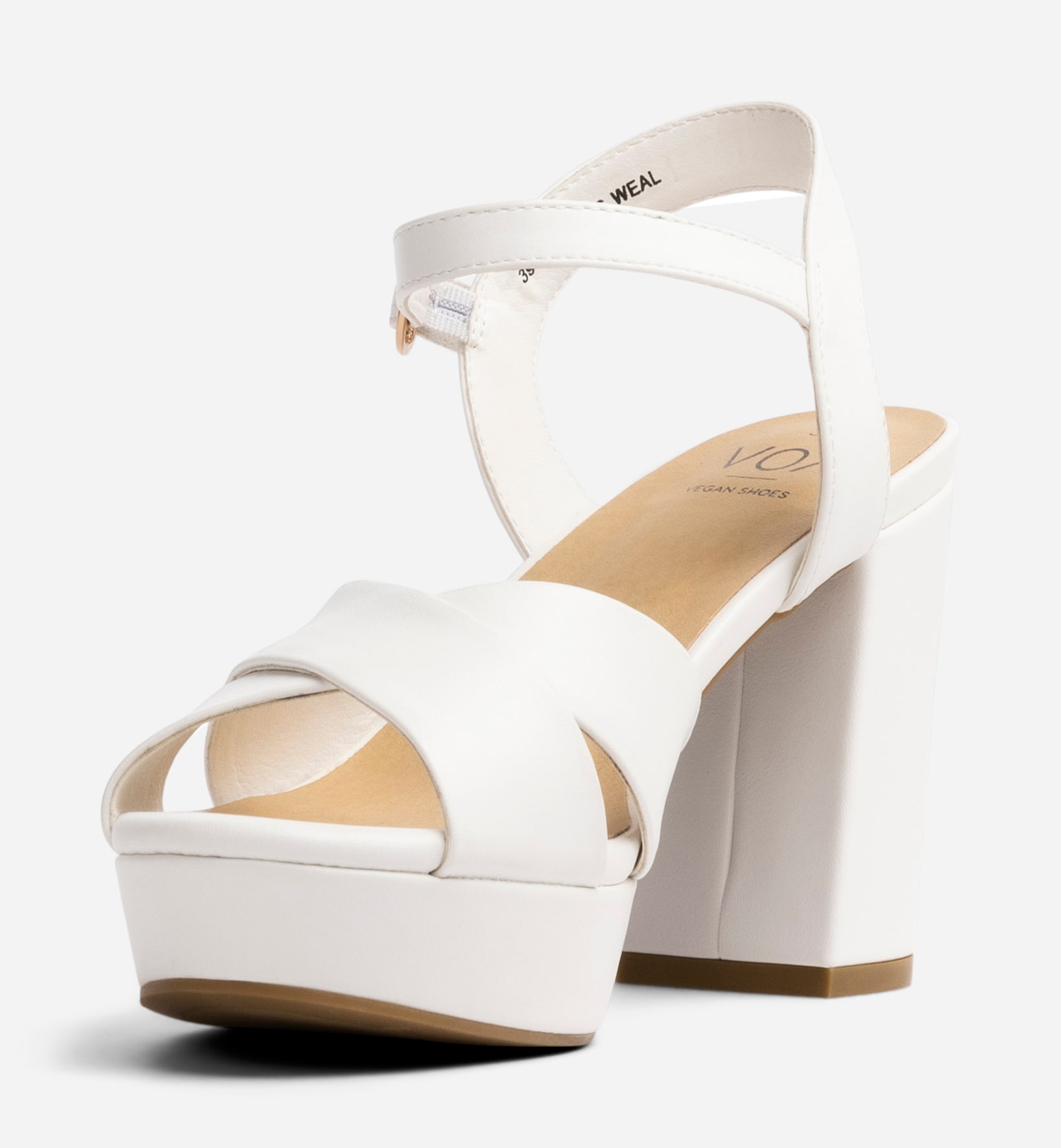 VOX, Sandalett med platåsåle Hvit