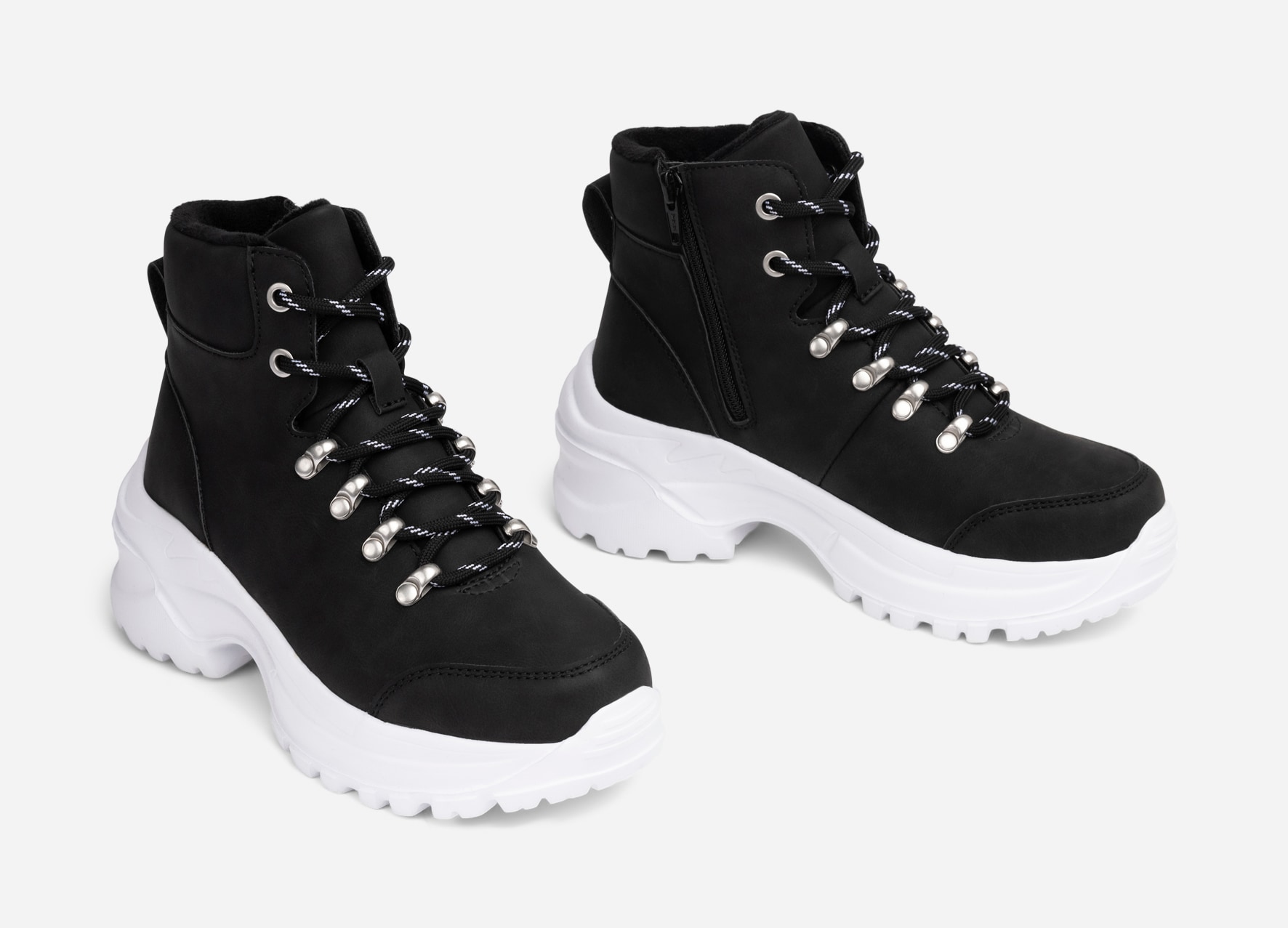 ZOEY, Fleeceforet høy sneakers Sort