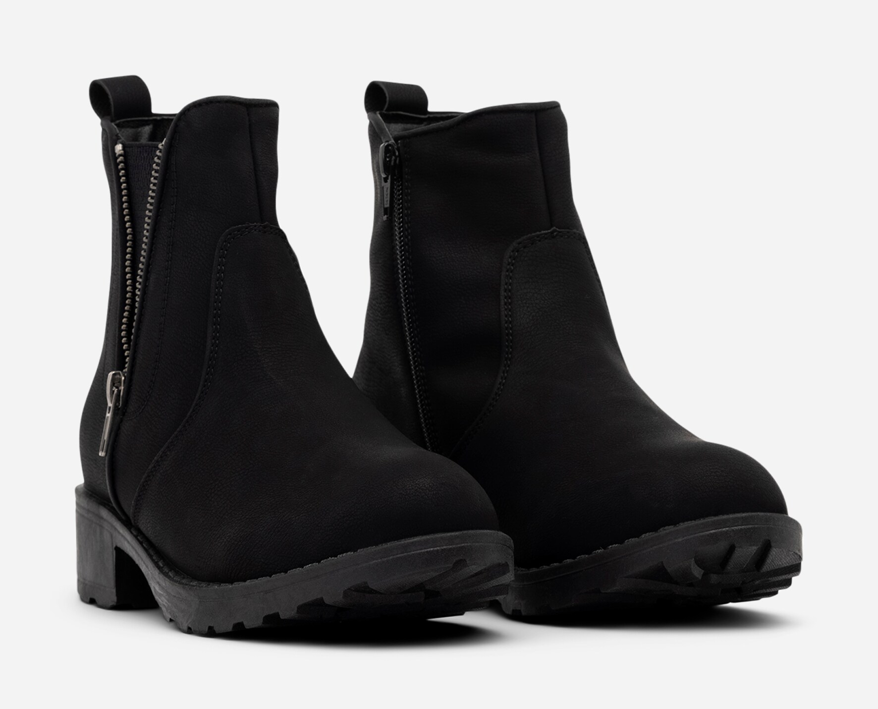 ZOEY, Varmforet boots med glidelås Sort
