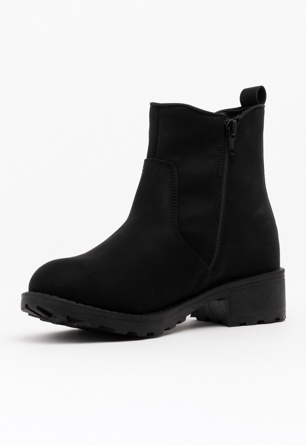 ZOEY, Varmforet boots med glidelås Sort
