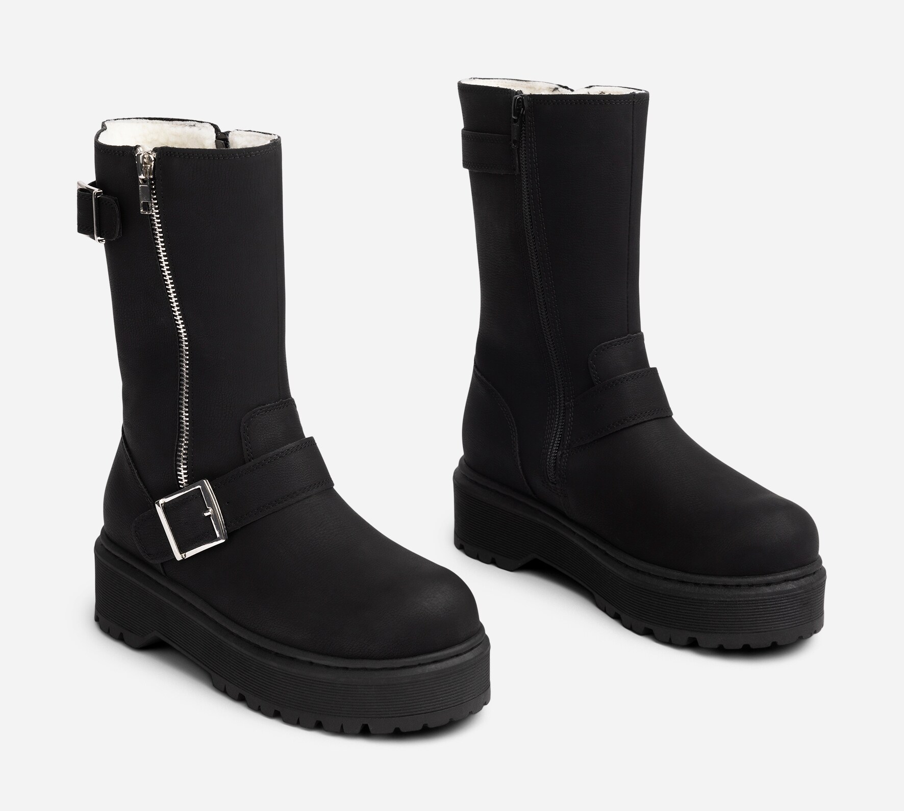 ZOEY, Varmforet boots med glidelås Sort