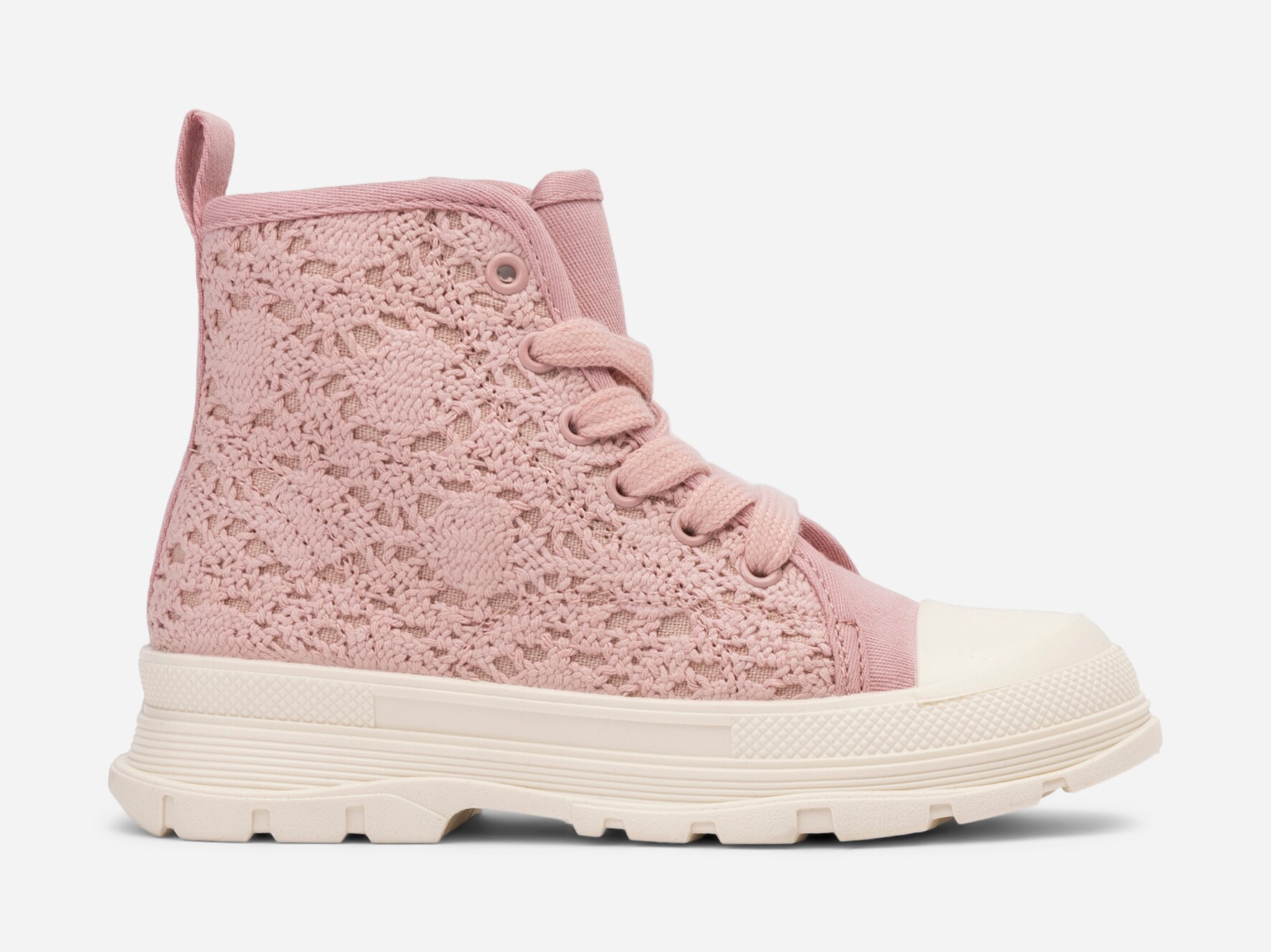LEJON, Tøy-snøreboots Rosa