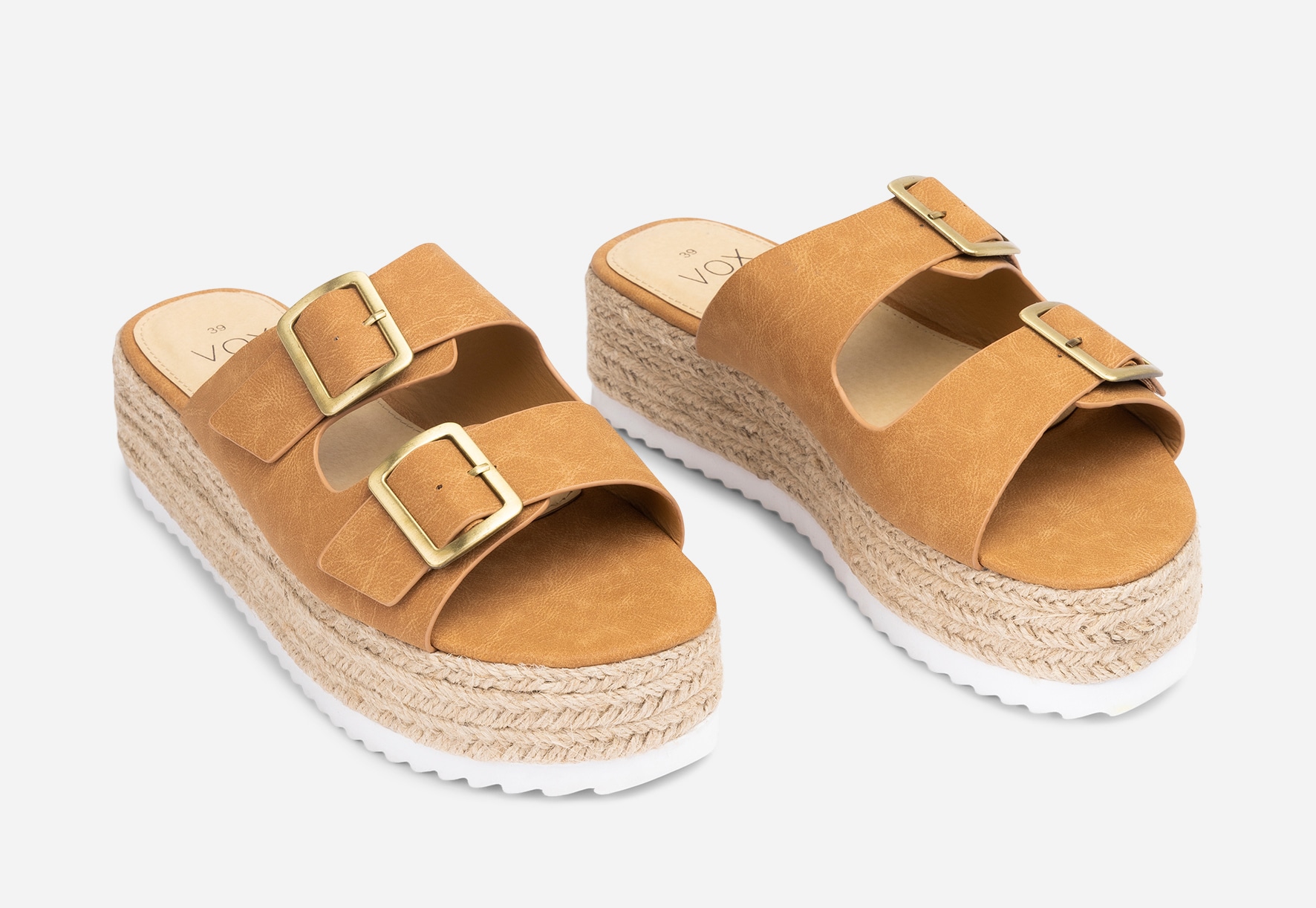 VOX, Sandal med platåsåle Brun