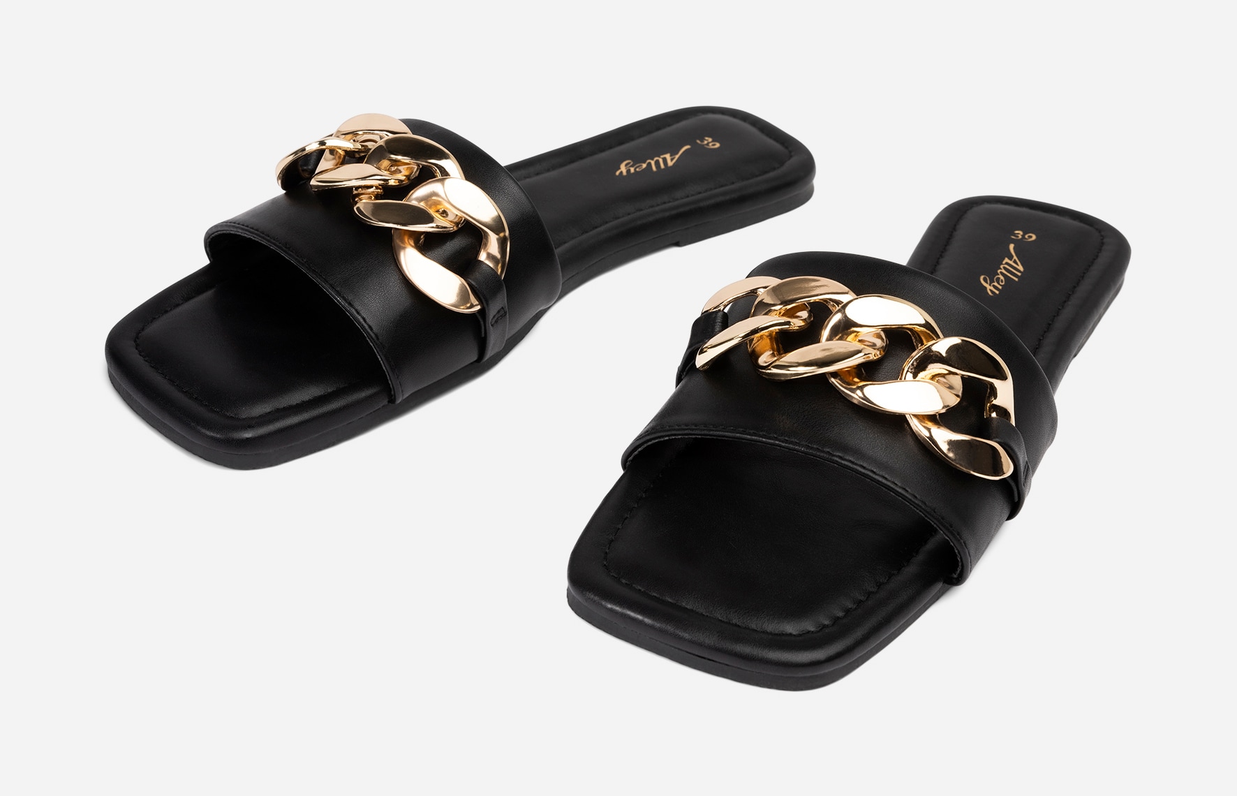 ALLEY, Sandal med kedje Sort