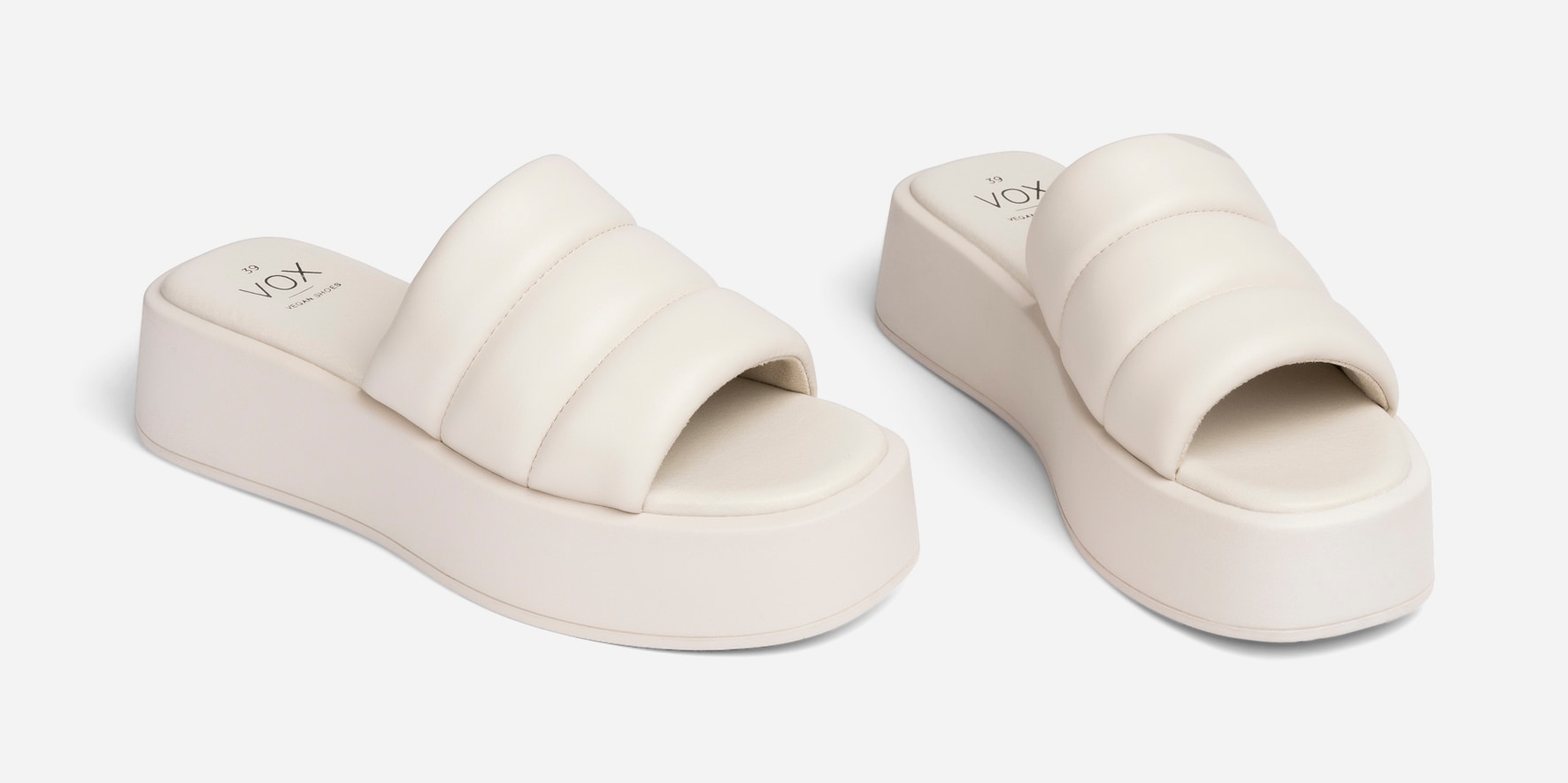 VOX, Sandalett med platåsåle Hvit