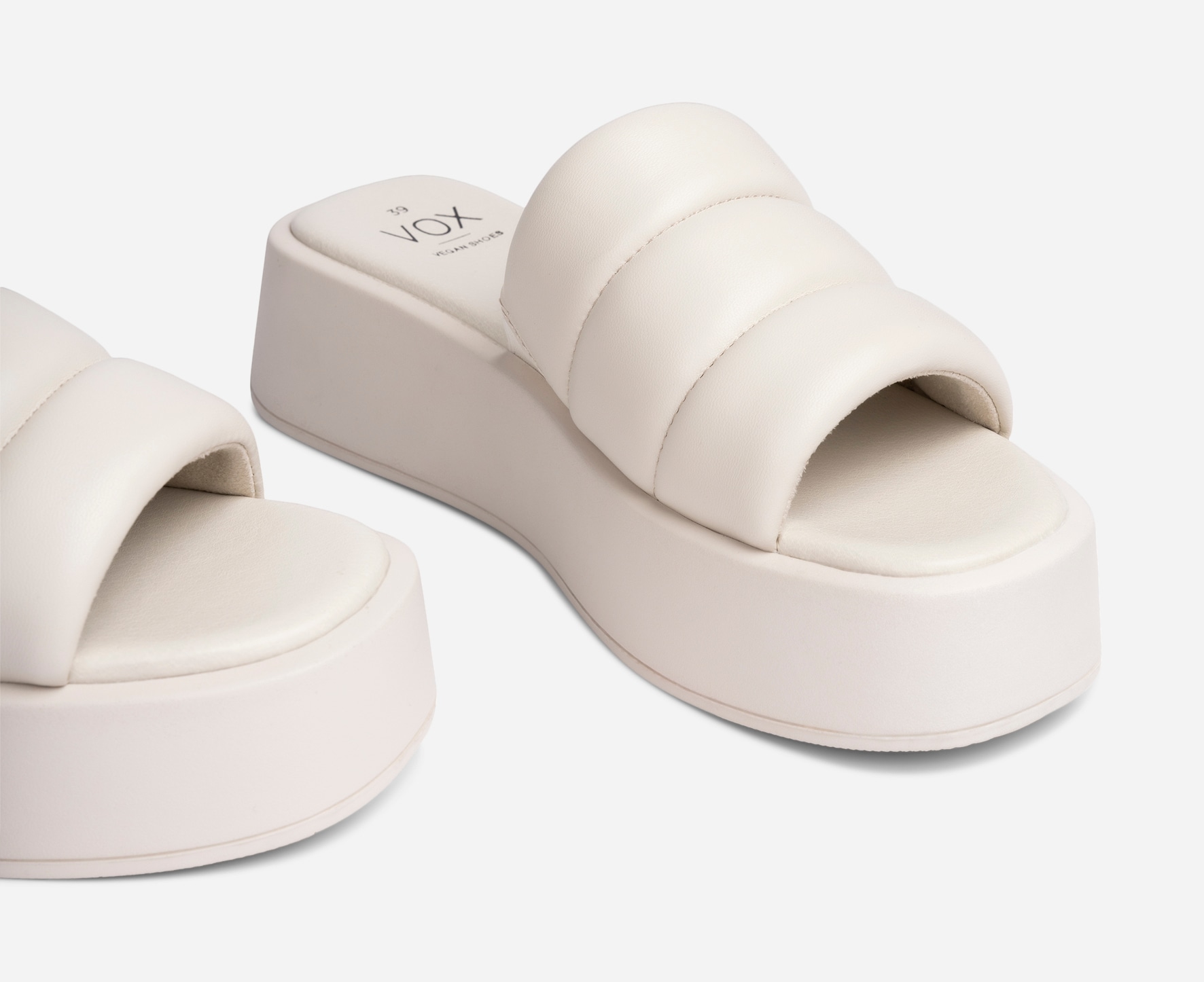 VOX, Sandalett med platåsåle Hvit