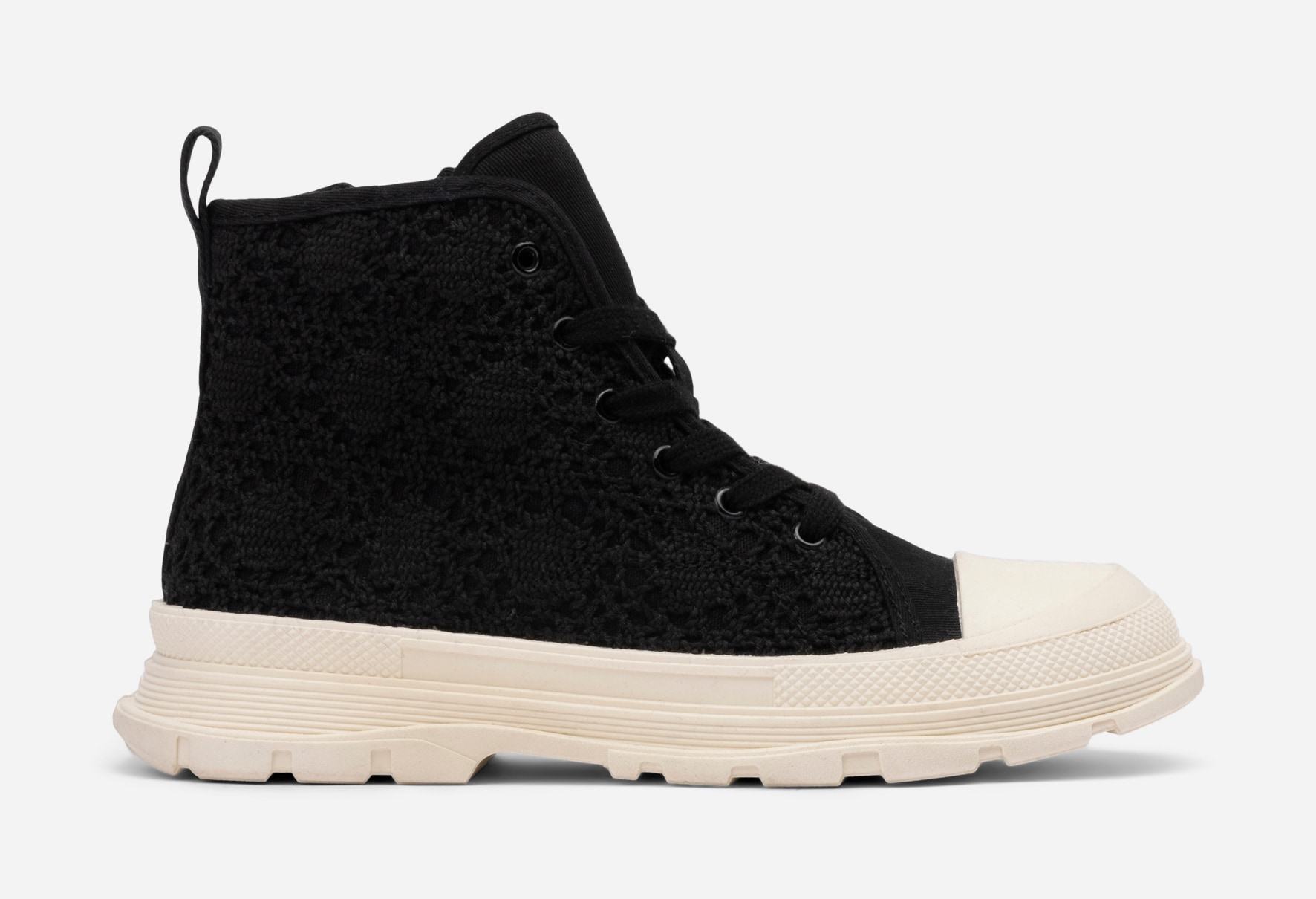 LEJON, Tøy-snøreboots Sort