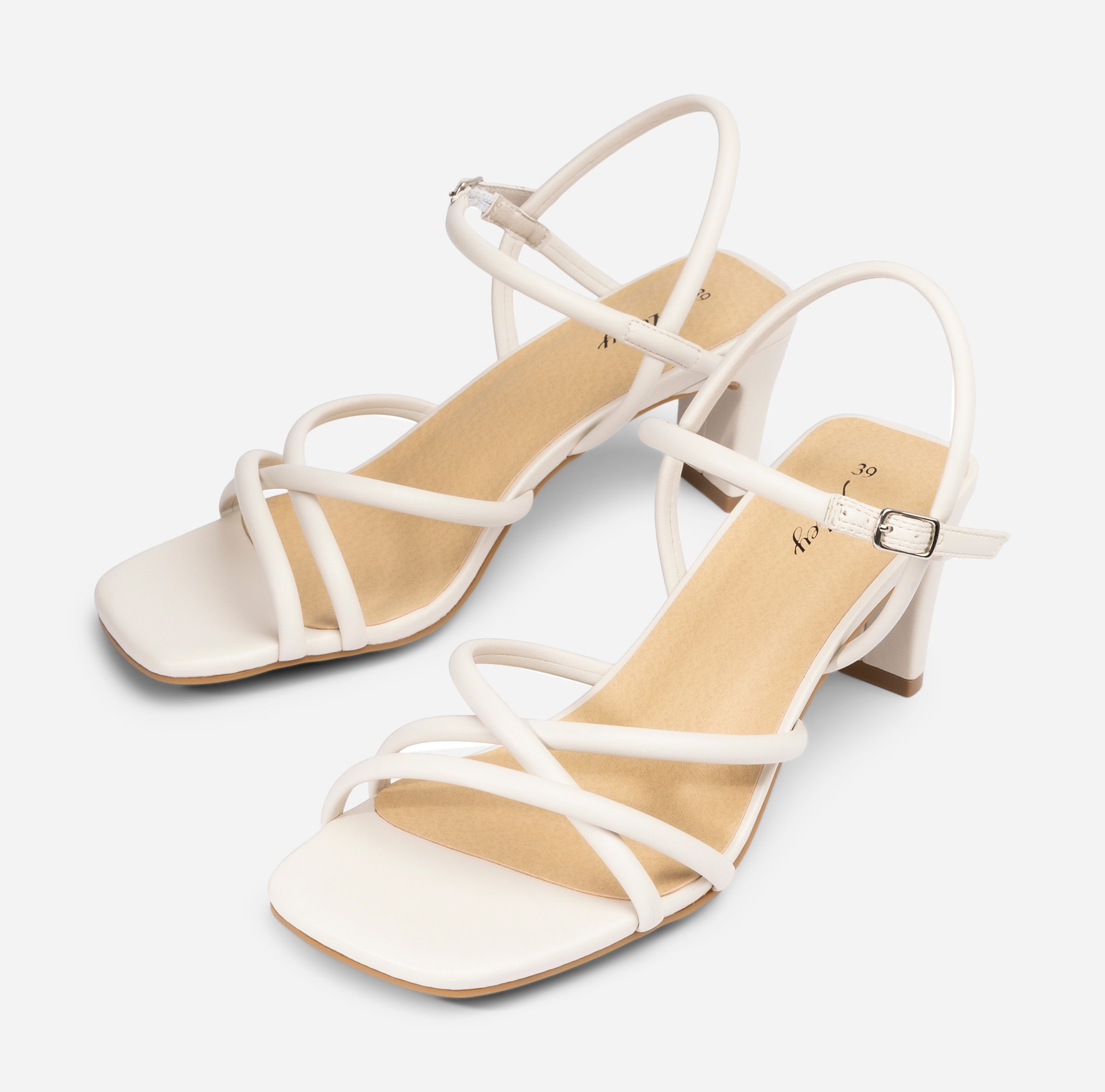 ALLEY, Sandalett med reimer Hvit