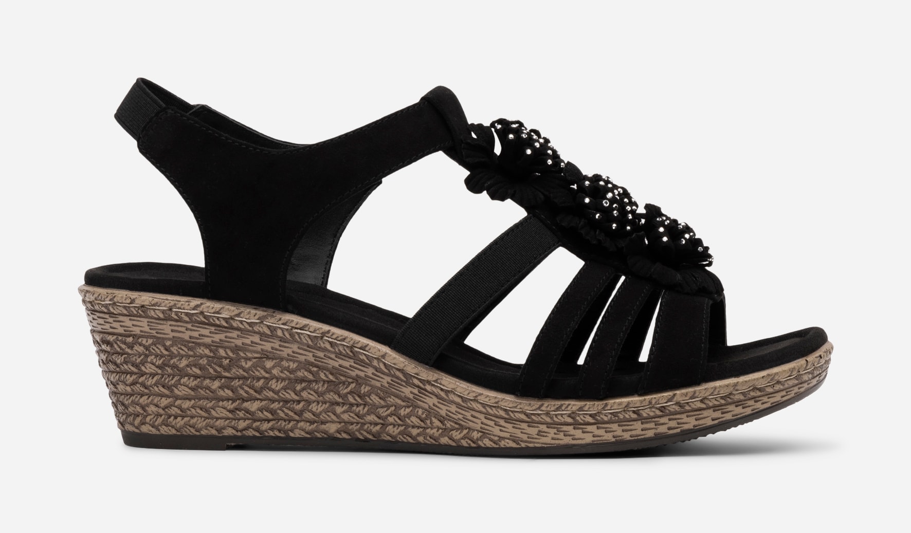 ALLEY COMFORT, Sandalett med repsåle Sort