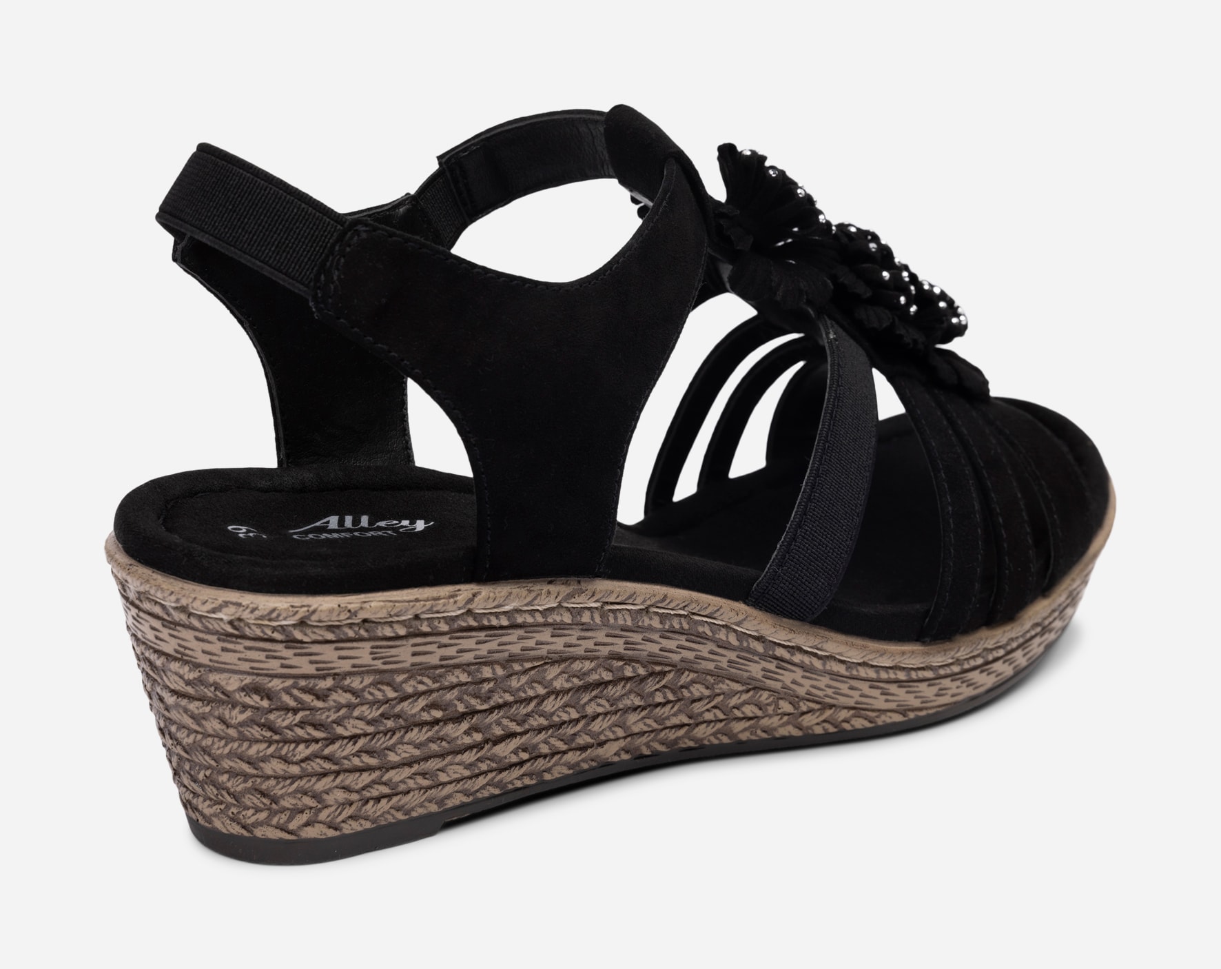 ALLEY COMFORT, Sandalett med repsåle Sort