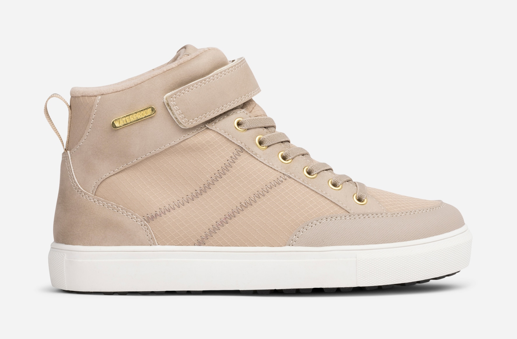 LEJON, Fleeceforet høy sneakers waterproof Beige