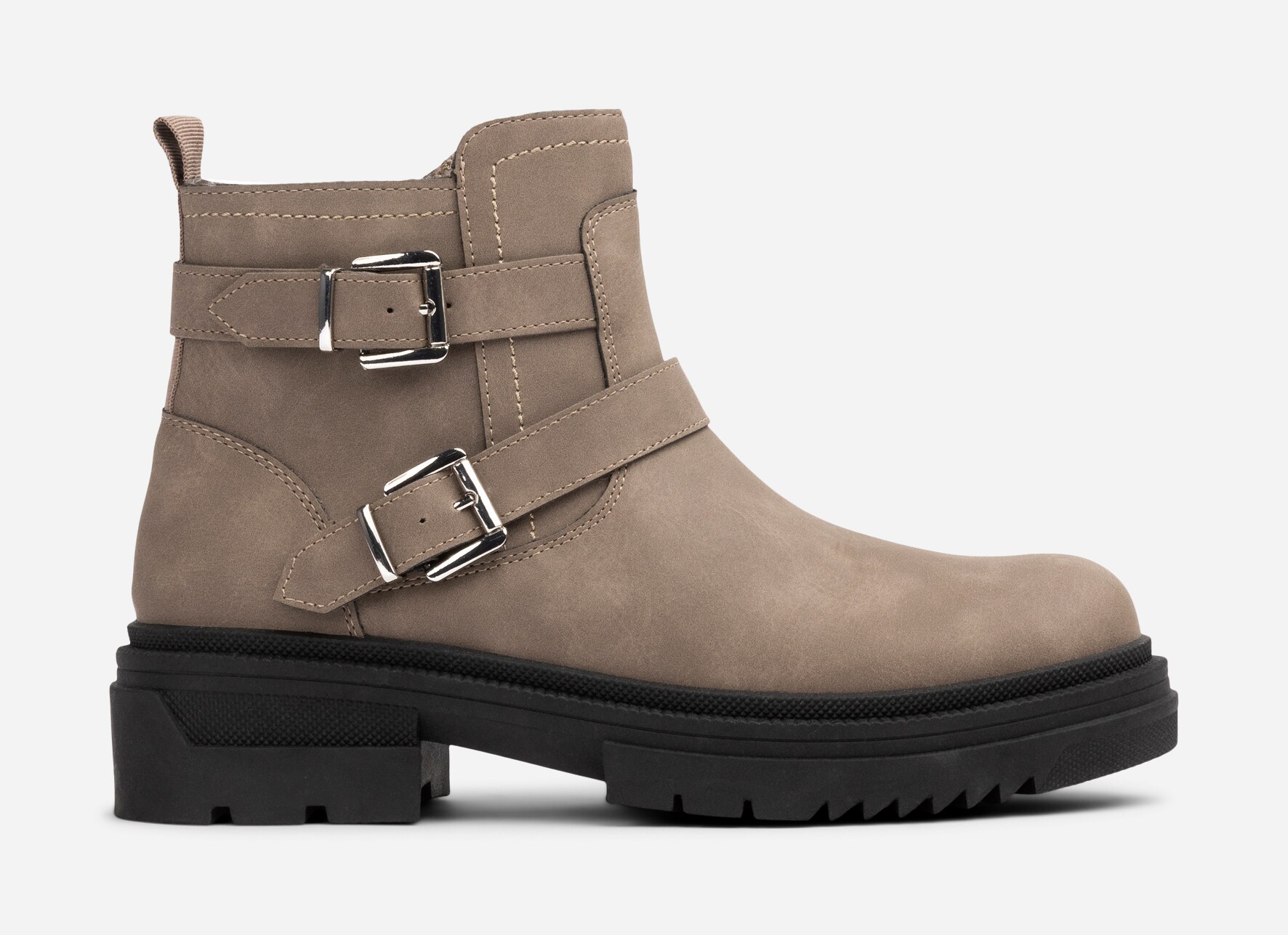 ALLEY, Varmforet boots med spenne Beige