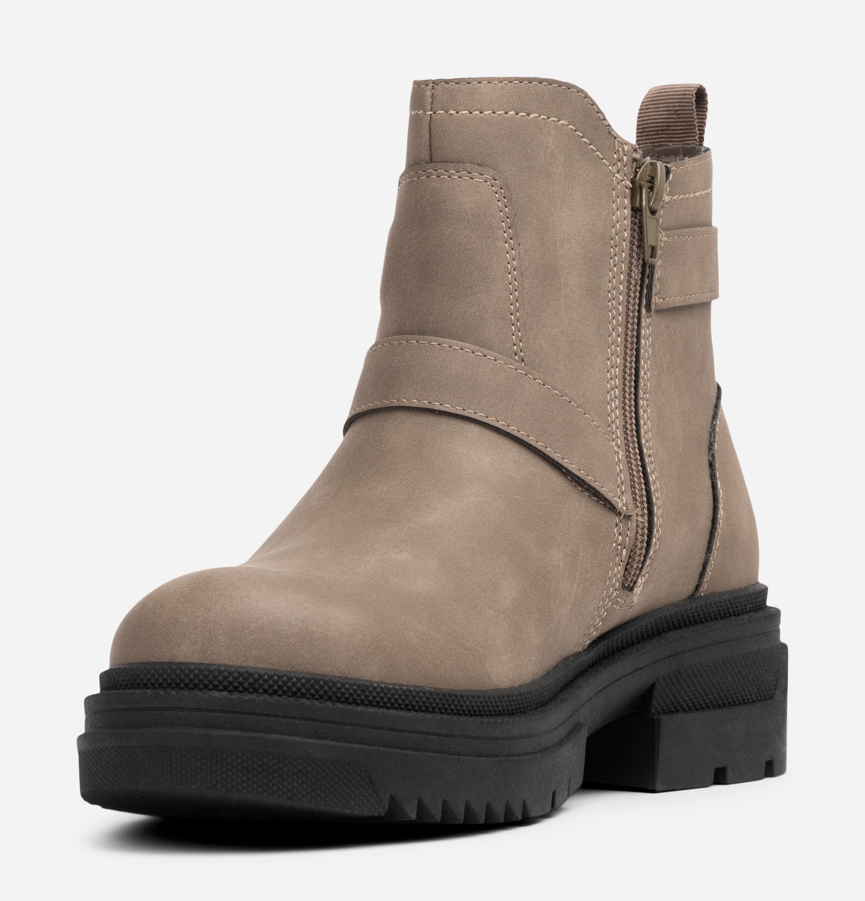 ALLEY, Varmforet boots med spenne Beige
