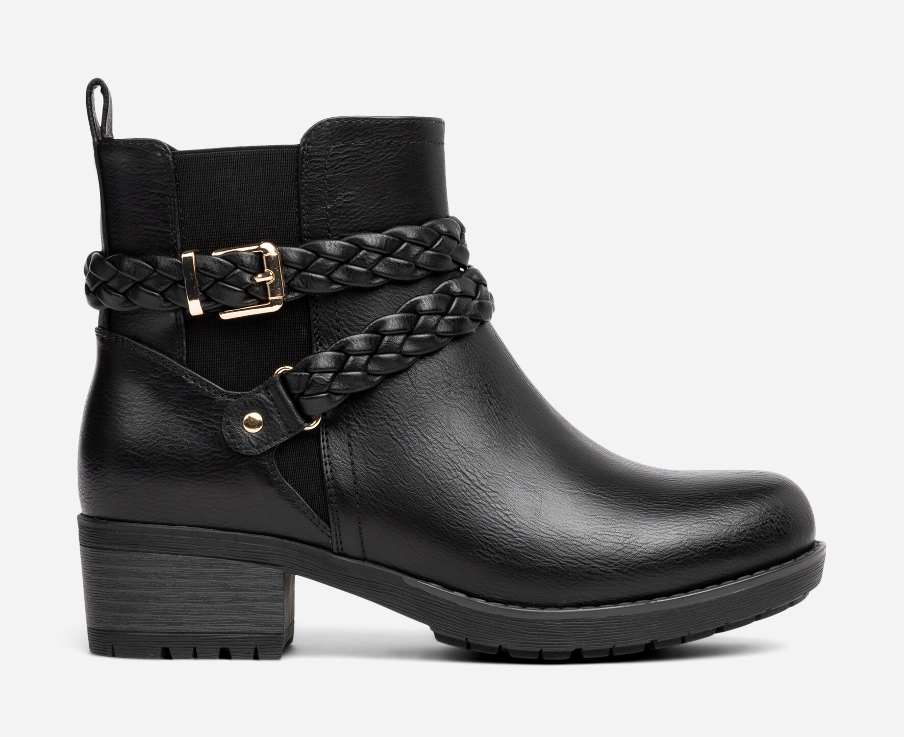 CLOU COMFORT, Varmforet boots med spenne Sort